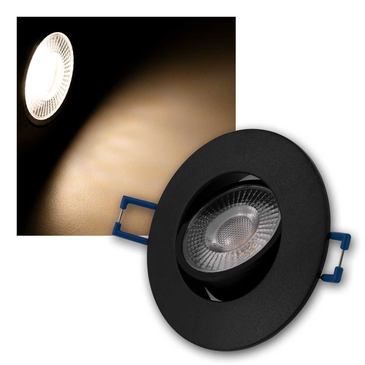 McShine LED Deckenspot 10x LED Einbauleuchte EL-313 schwarz 4,5W 450lm wa, warmweiß