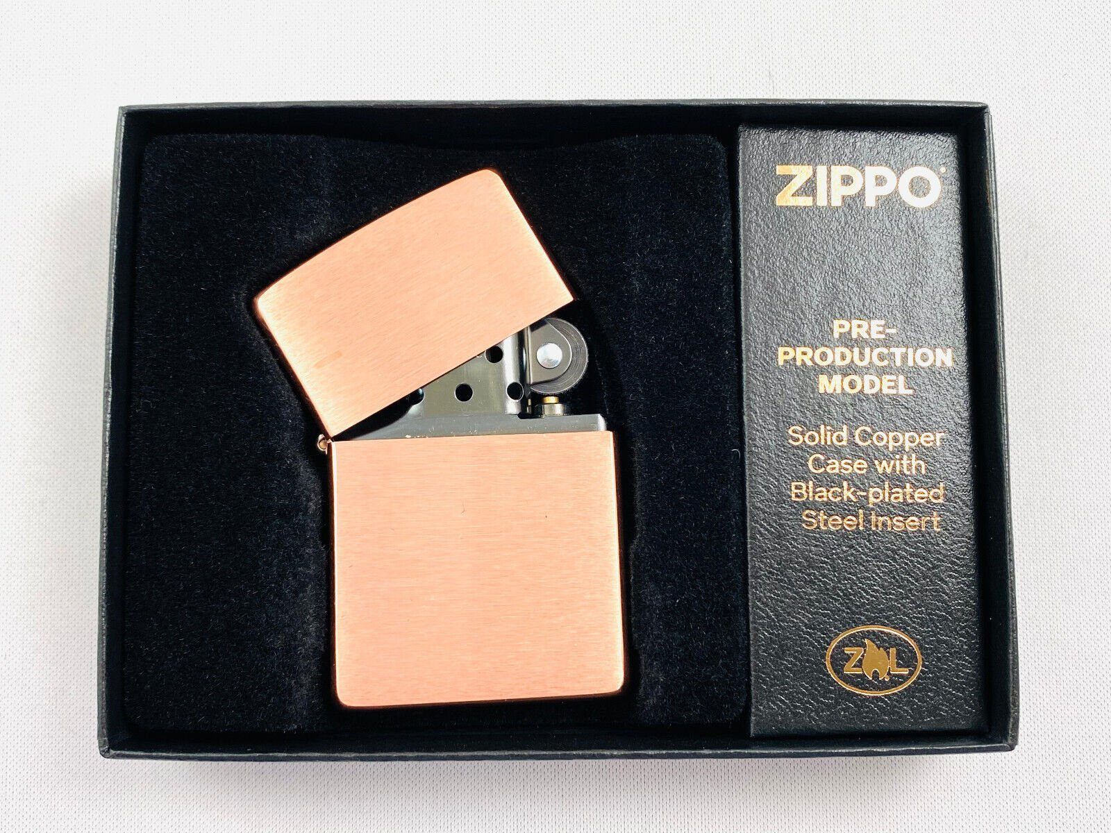 Zippo Feuerzeug Zippo Copper massiv Kupfer mit Black-plated Steel Insert - 60006352