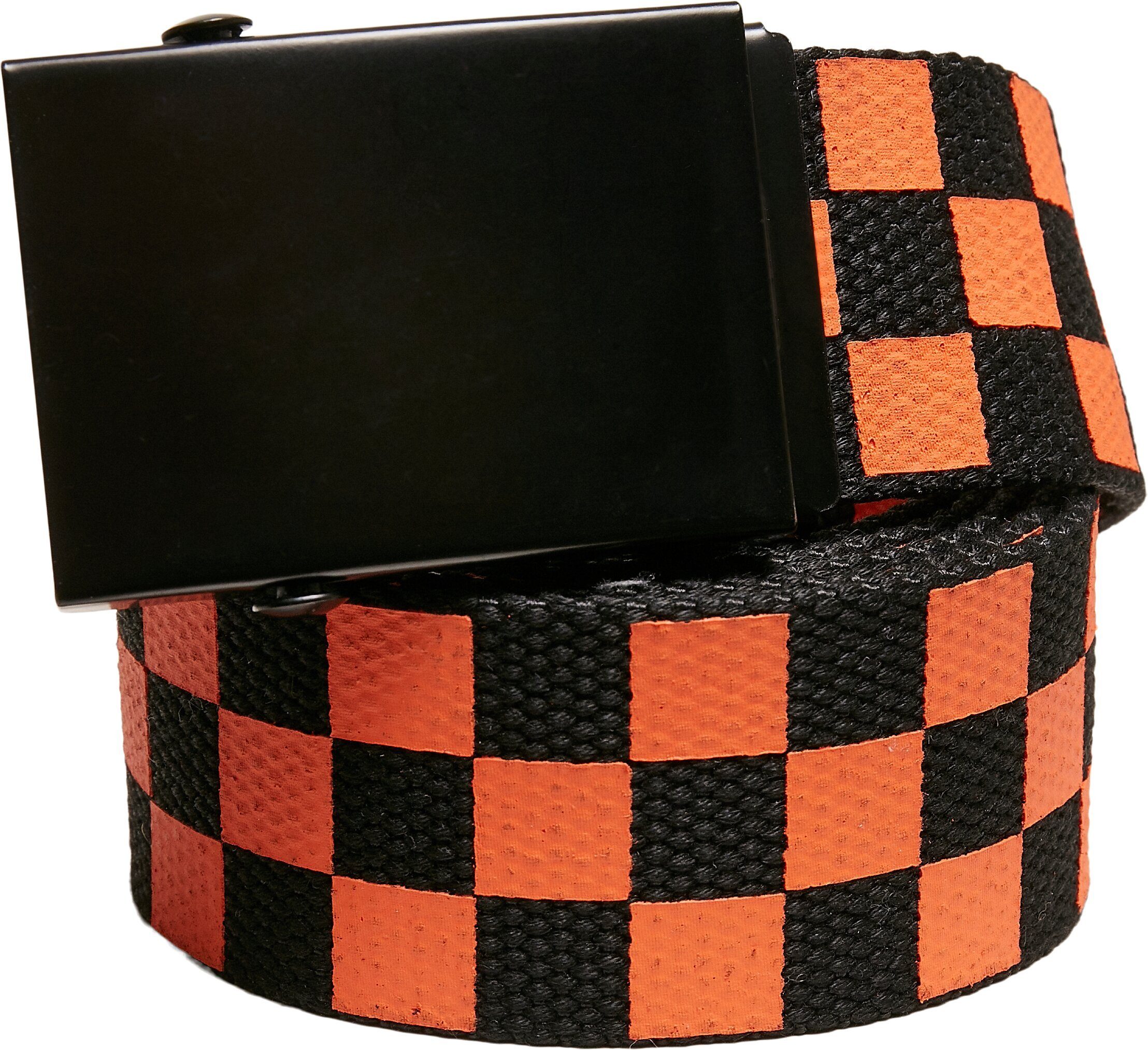 URBAN CLASSICS Hüftgürtel Accessoires Check And Solid Canvas Belt 2-Pack black-orange