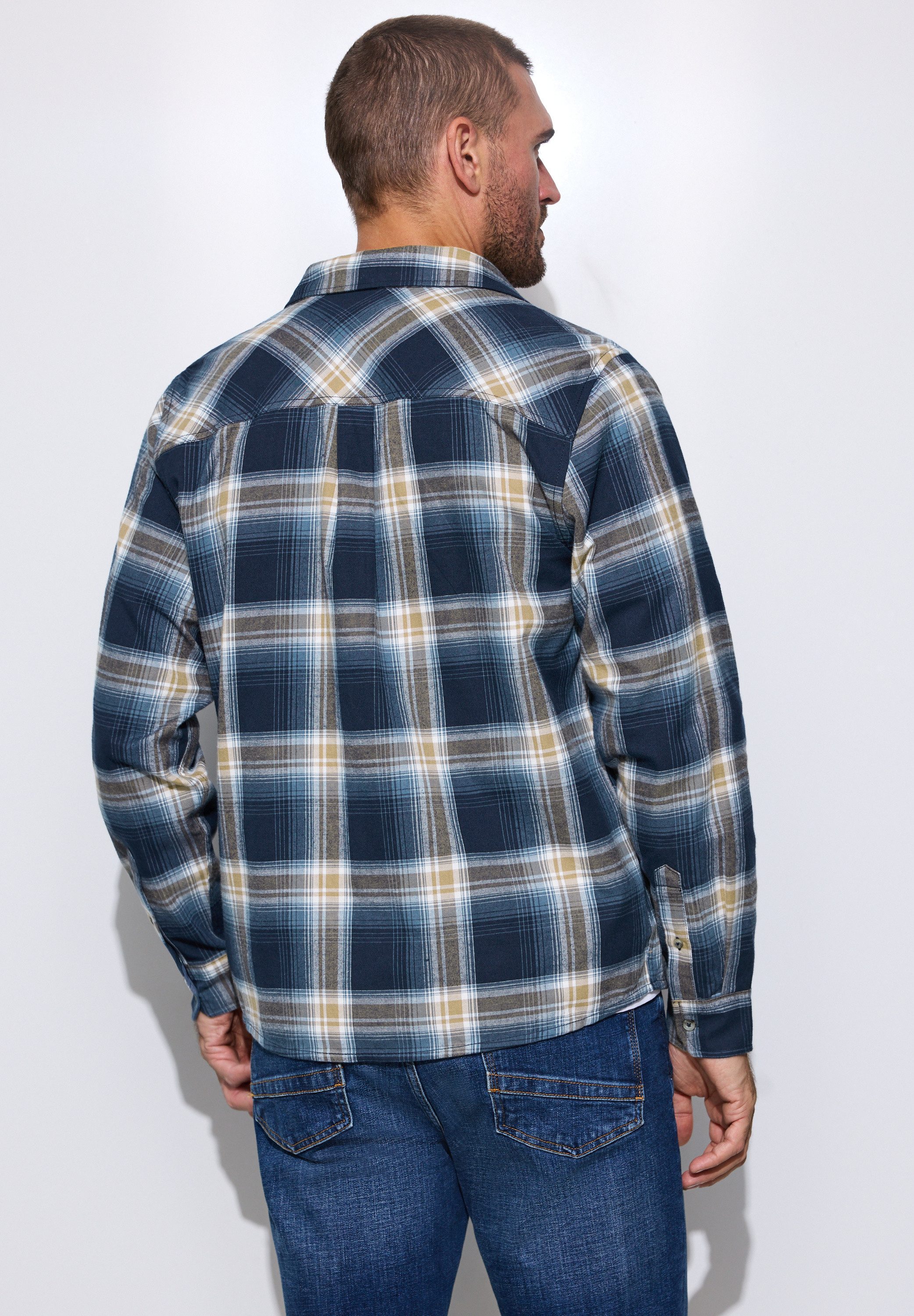 STREET ONE MEN Langarmhemd aus reiner Baumwolle