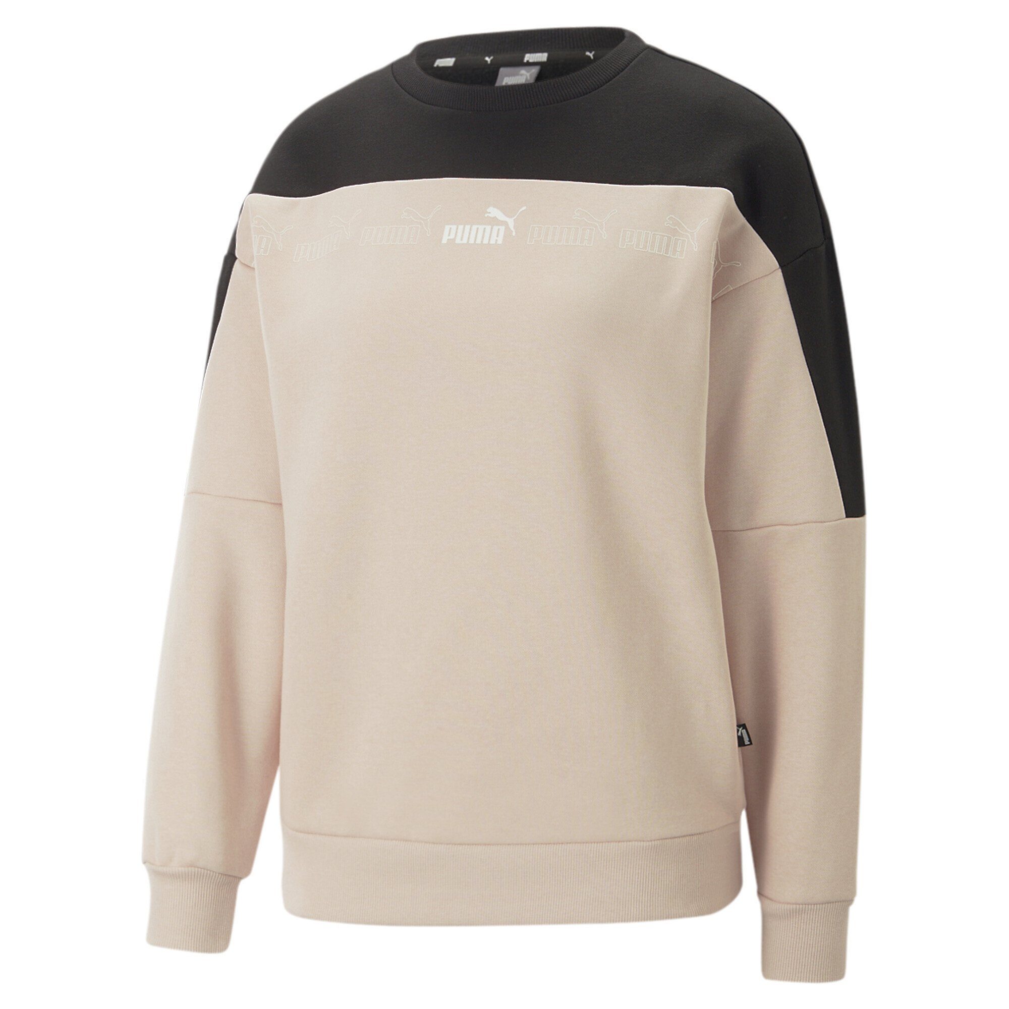 PUMA Sweatshirt Around the Block Rundhals-Sweatshirt Damen Rose Quartz Black Pink