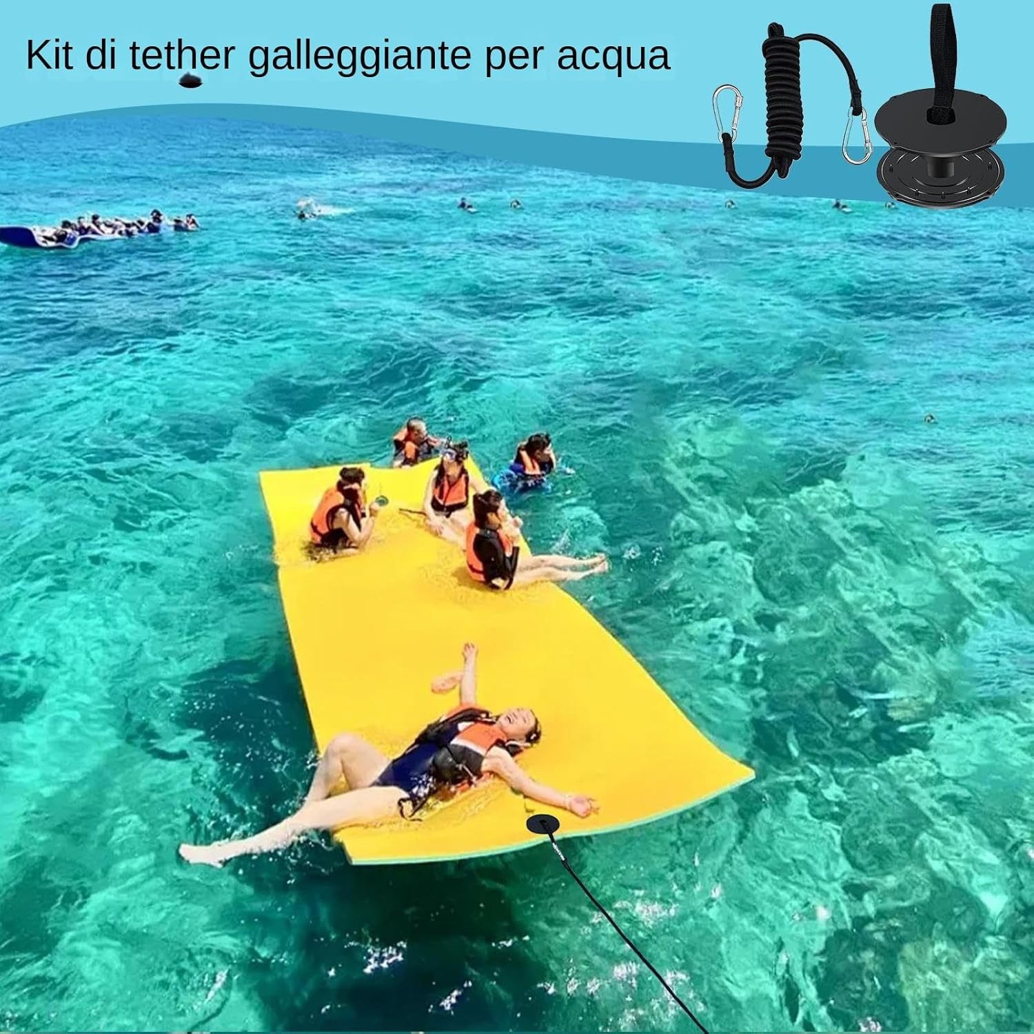 FELIXLEO Garderobenhaken Verankerungsseil für Wasserschaummatte Haken Set Pool Boote Kajaks (1 St)