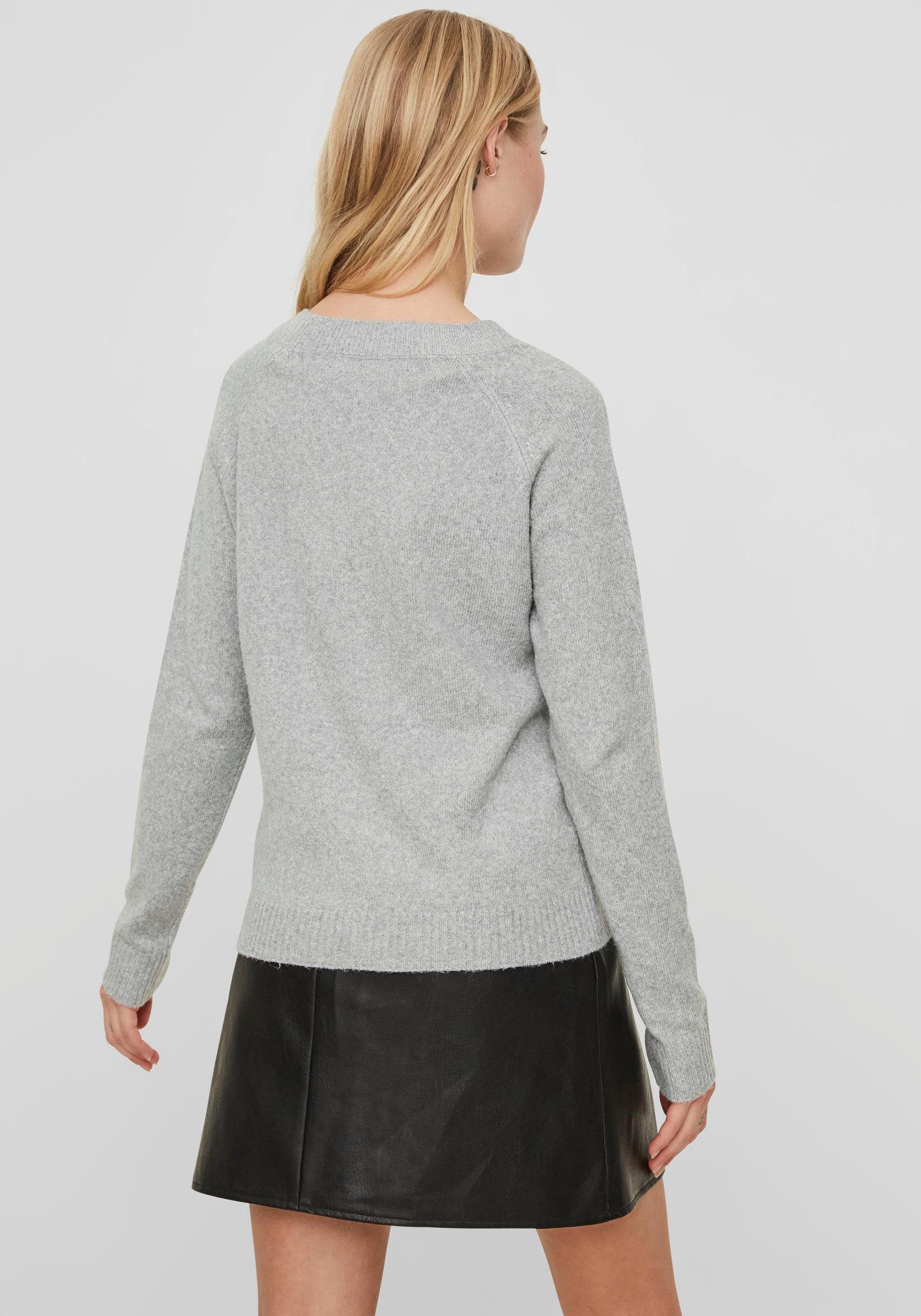 Vero Moda Rundhalspullover VMDOFFY in melierter günstig online kaufen