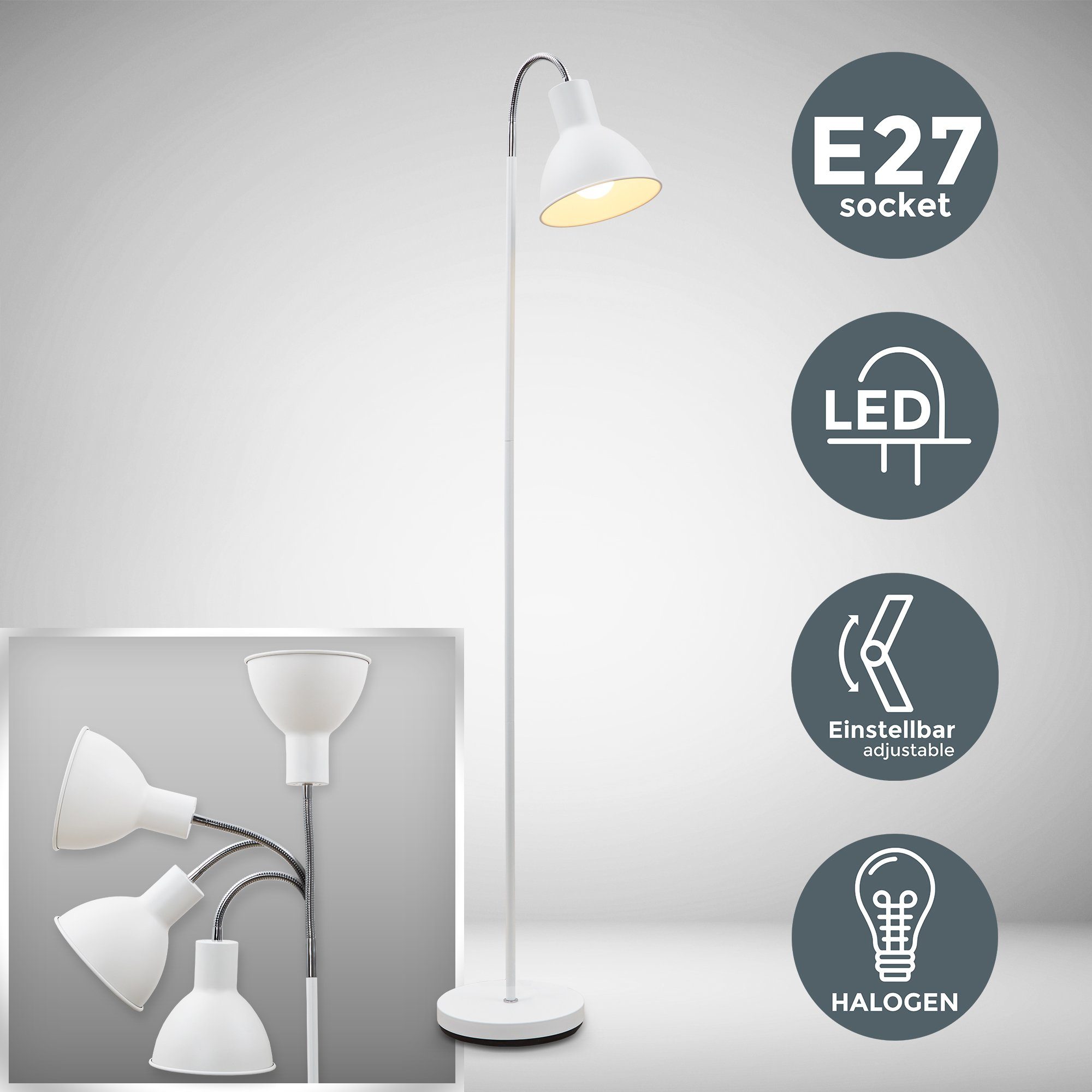 B.K.Licht LED Stehlampe, ohne Leuchtmittel, Warmweiß, günstig online kaufen