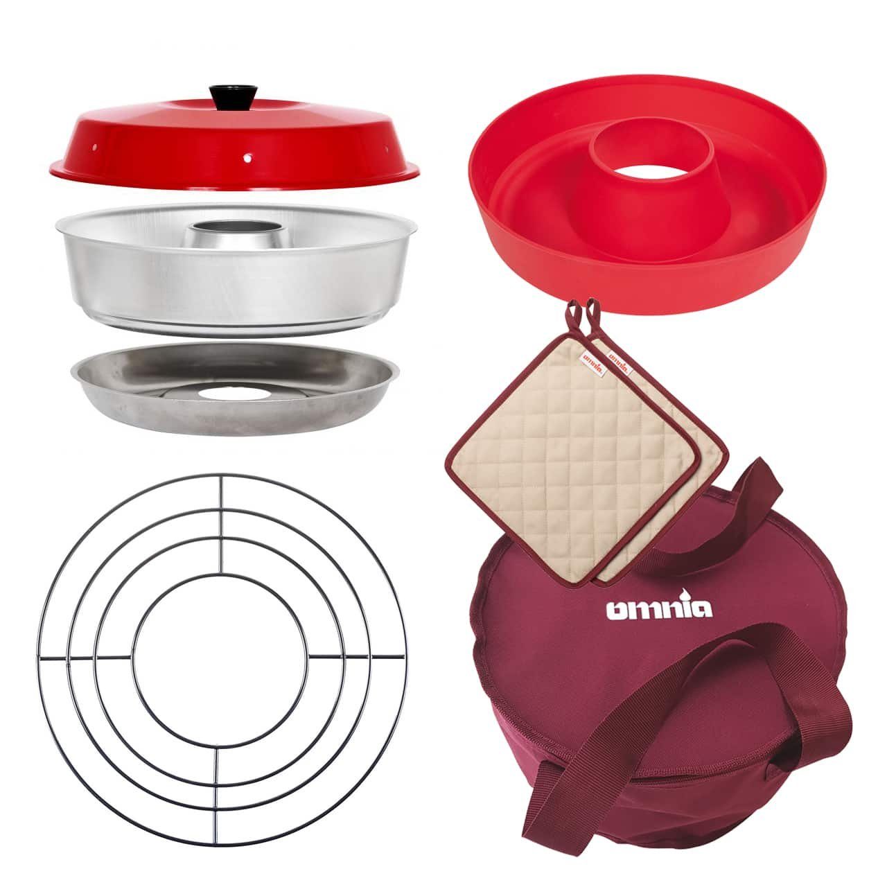 Dampfgartopf, Kit Set, Omnia 5 tlg. Camping 1 Backofen