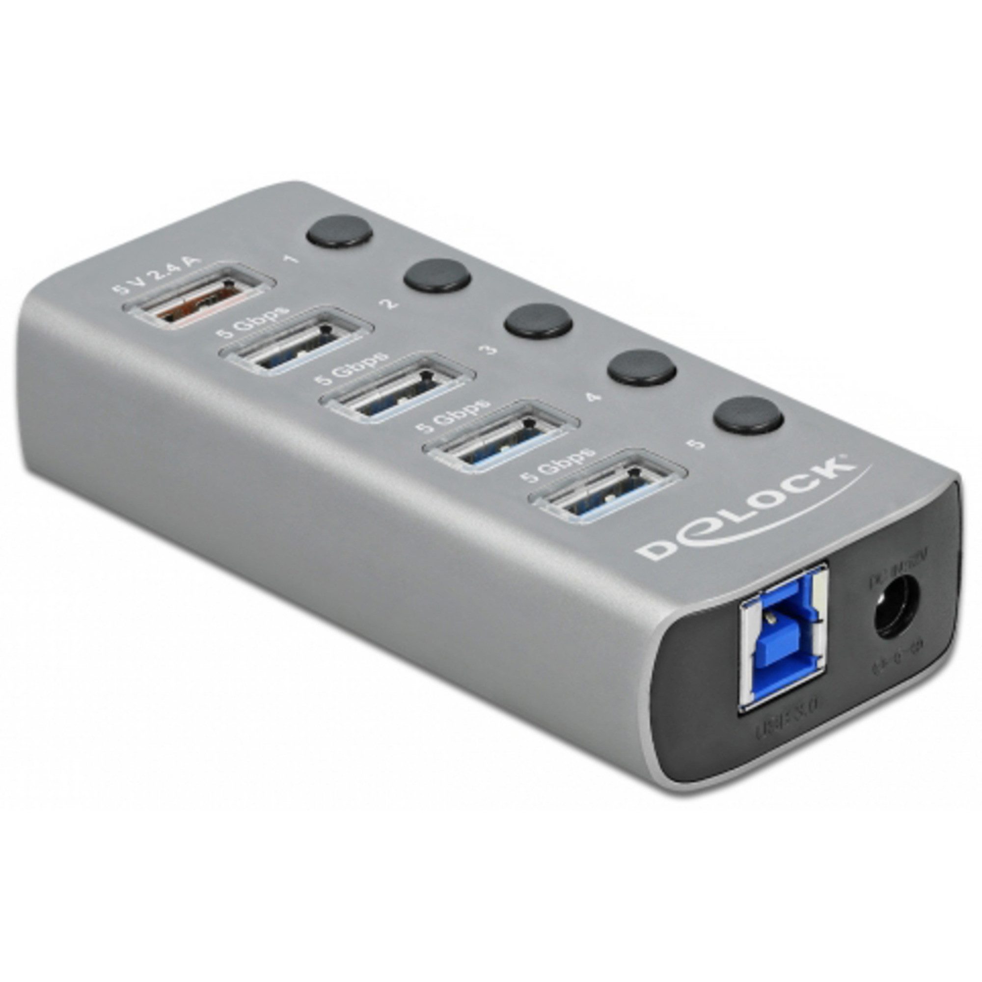 Delock DeLOCK USB 3.2 Gen 1 Hub mit 4 Ports + 1 Computer-Adapter