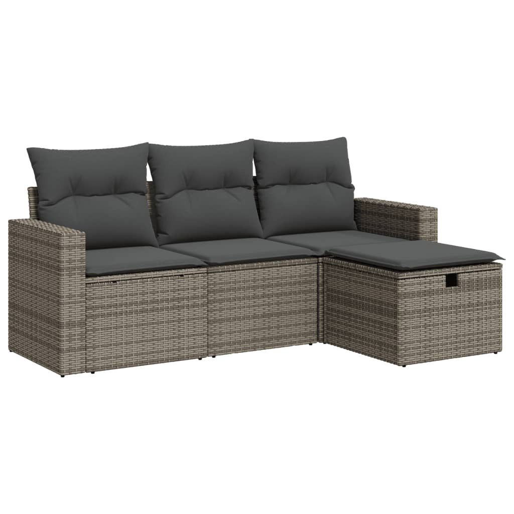 vidaXL Gartenlounge-Set 4-tlg. Garten-Sofagarnitur mit Kissen günstig online kaufen