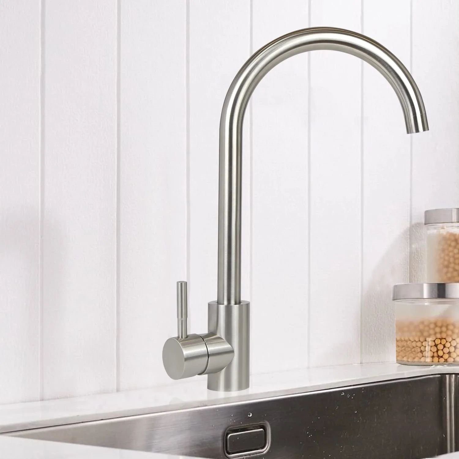 Nettlife Küchenarmatur Hochdruck Armatur küche Edelstahl 360°Schwenkbar Spü günstig online kaufen