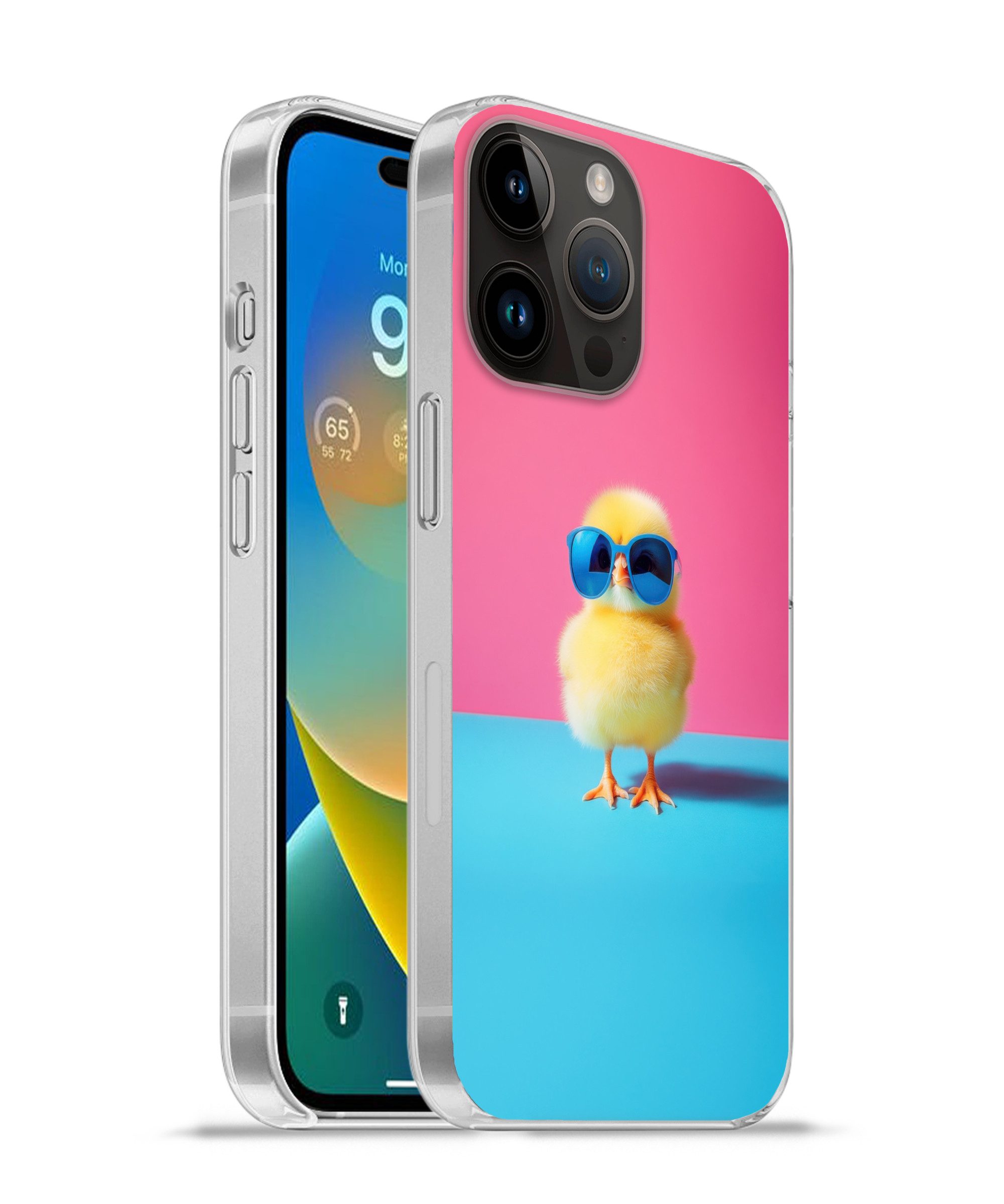 MuchoWow Handyhülle für Apple iPhone 14 Pro Chick - Sonnenbrille - Blau, Smartphone-Bumper, Print, Handy Schutzhülle Dünn