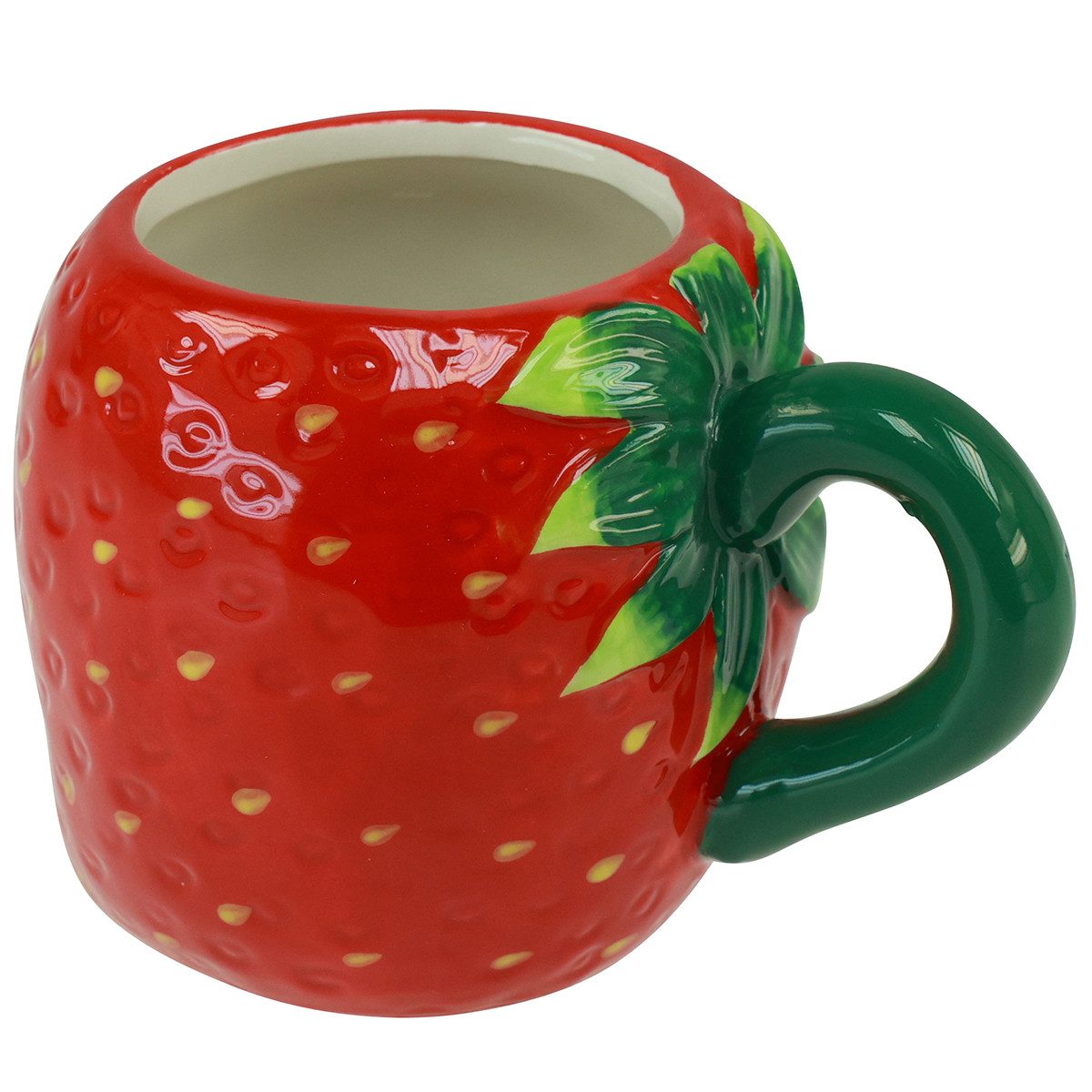 Kaemingk Dekofigur Keramiktasse Erdbeer-Deko Pflanztopf Deko-Geschenk 10cm Ø6,5cm – Bild 3 von 5