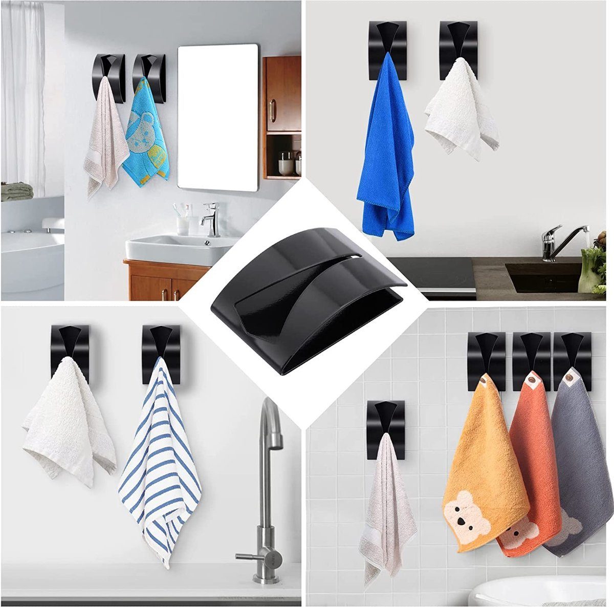 BOTC Handtuchhaken Handtücher sind Stück - die (4 aus Handtuchklemme - an schwarz 2 edelstahl Handtuchhaken - 4 - an handtuchklammern. handtücher angeschlossen, an Schwarz), handtücher. 