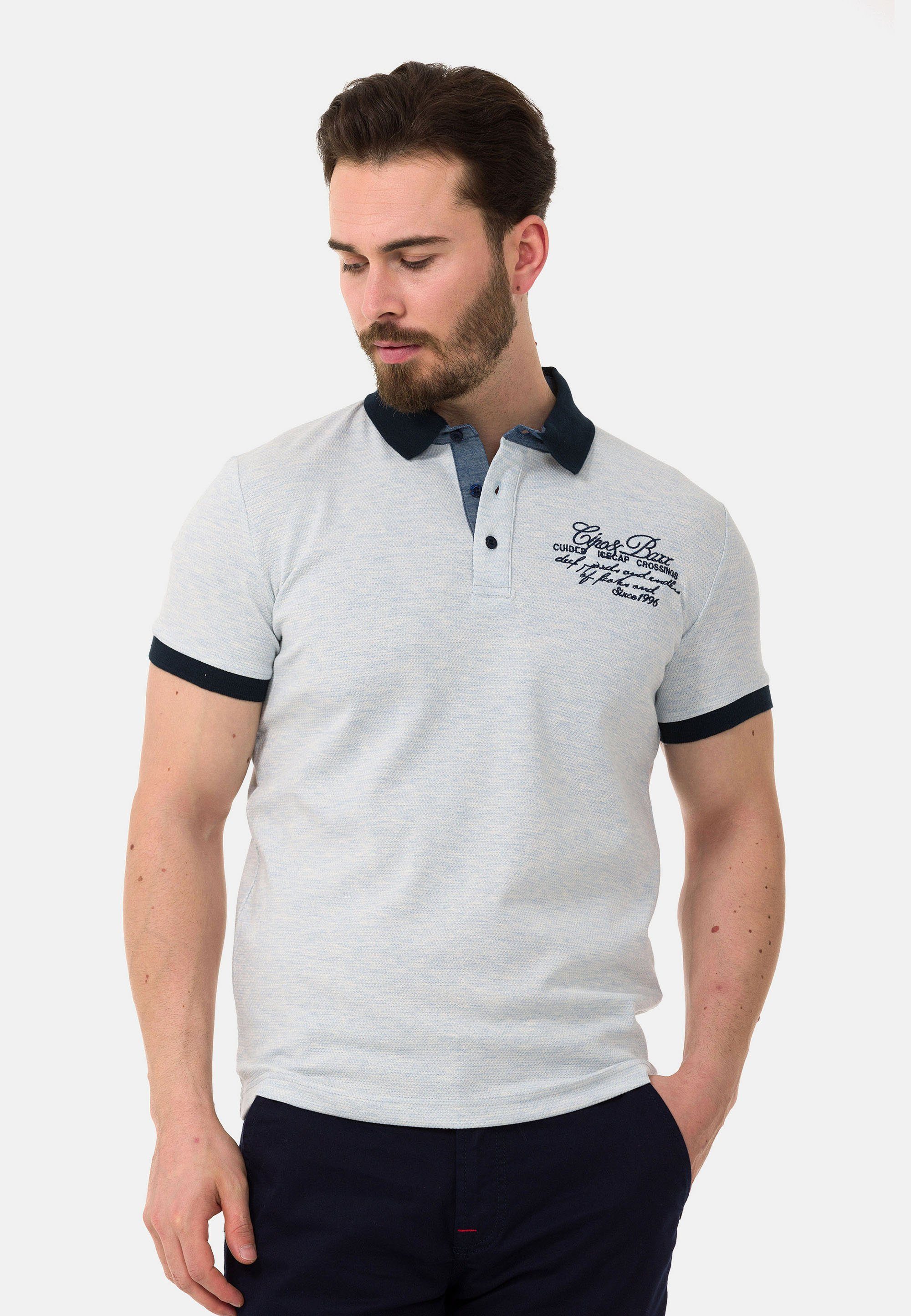 Cipo & Baxx Poloshirt mit kontrastfarbenem Polokragen