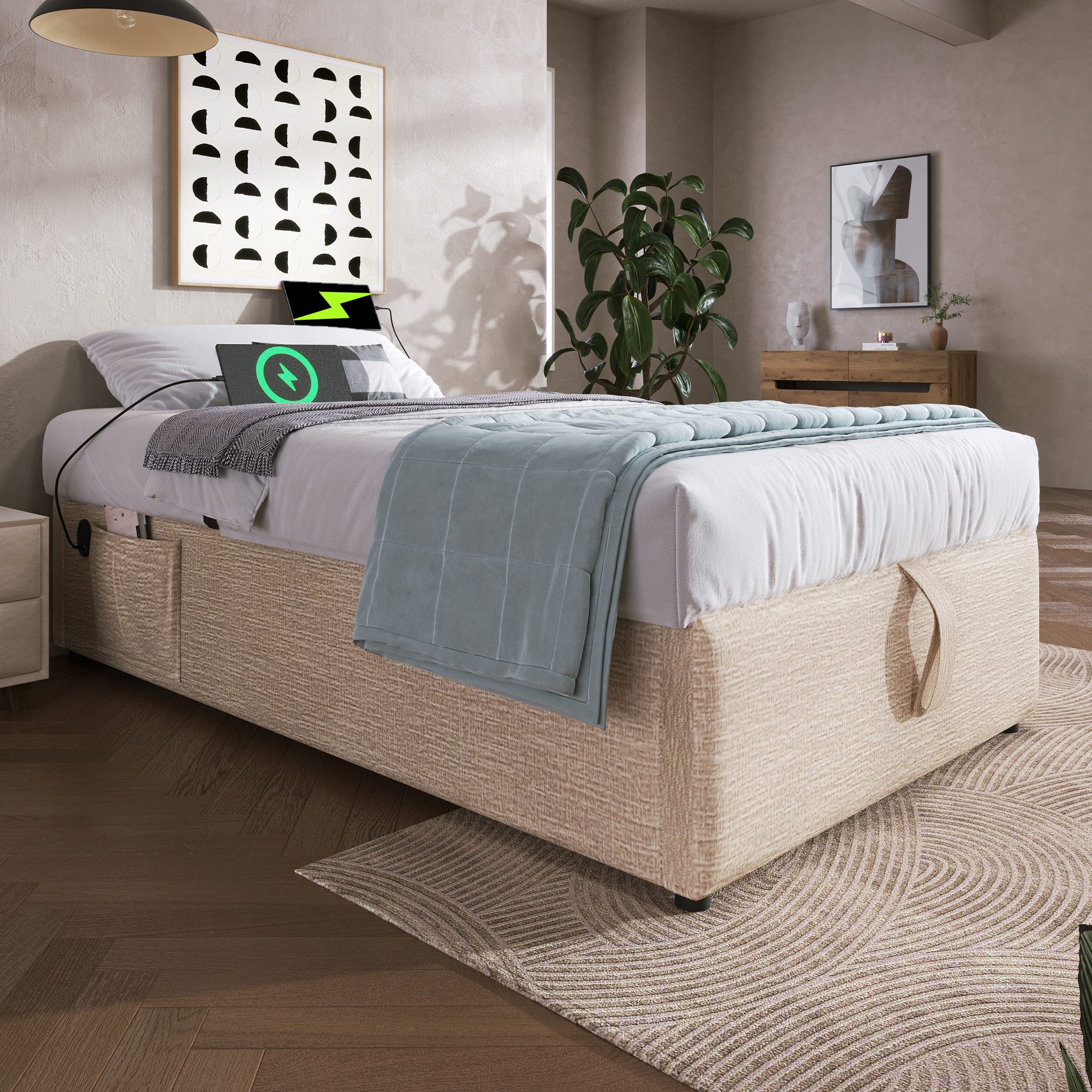 TavilaEcon Boxspringbett mit USB- C und günstig online kaufen