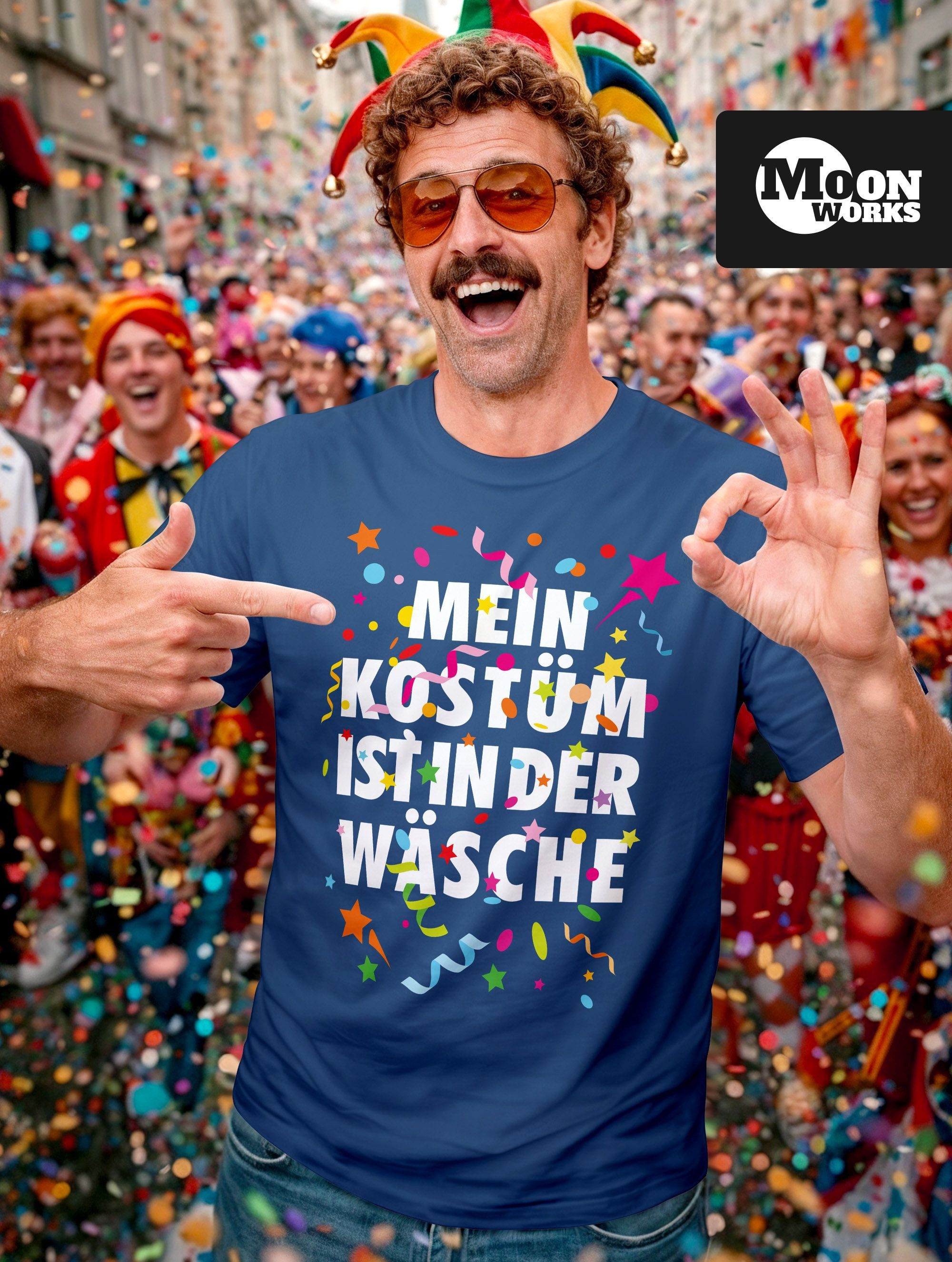 MoonWorks Print-Shirt Herren T-Shirt Fasching Karneval Kostüm Verkleidung L günstig online kaufen