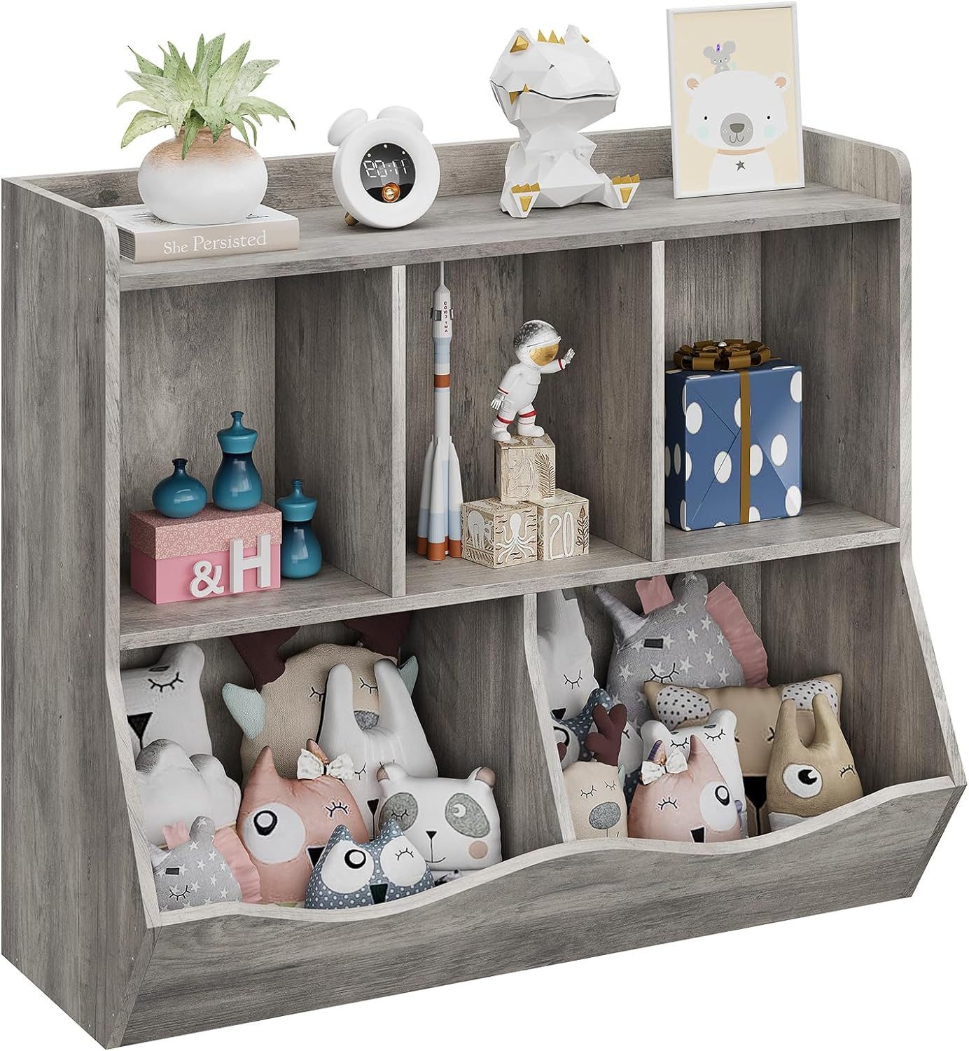 GarveeMore Kinderregal Spielzeugregal Kinderregal mit 5 günstig online kaufen