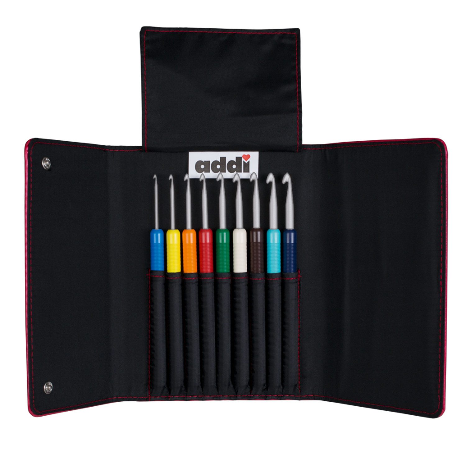 addi Häkelnadeln addiColours Häkelnadel Set im praktischen Etui, Häkelnadeln in den Größen 2,0 bis 6,0 mm