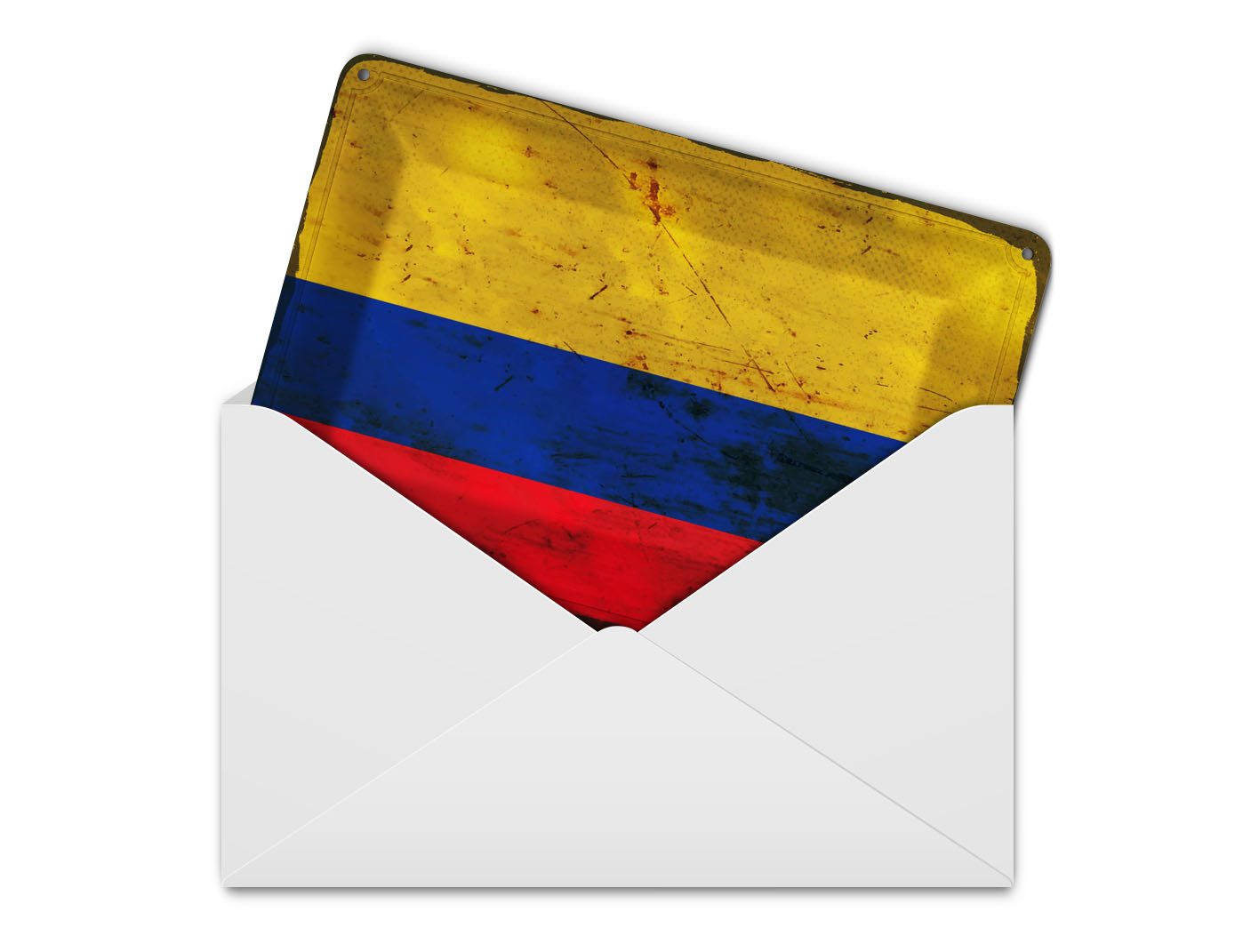 Femer GmbH Postkarte Flagge Kolumbien 14x10 cm Flag Colombia Rost, unfrankiert
