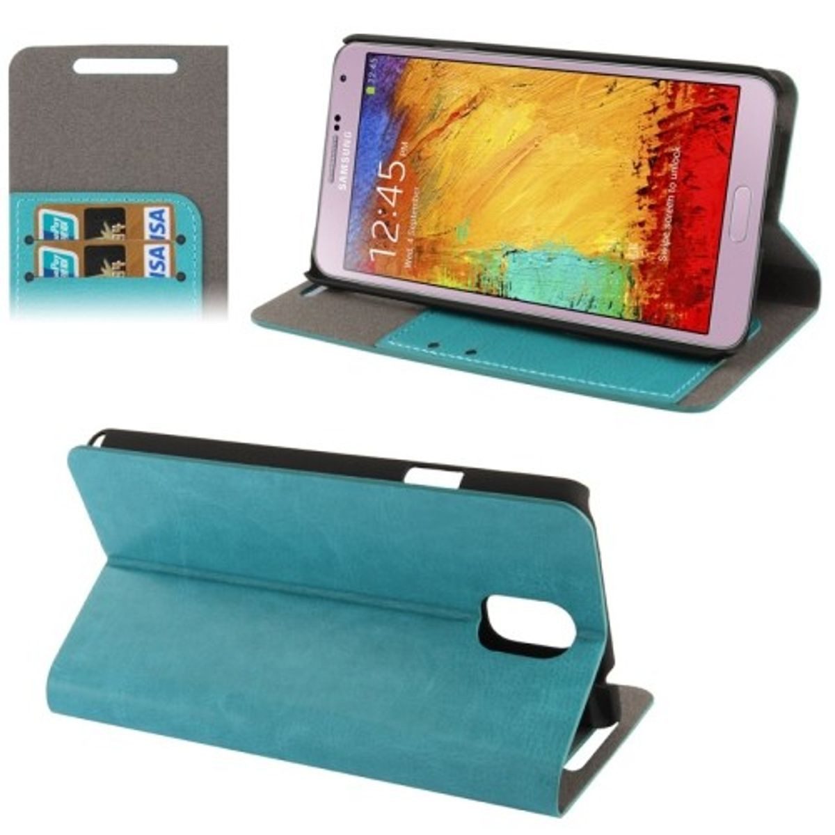 König Design Handyhülle Samsung Galaxy Note 3, Samsung Galaxy Note 3 Handyhülle Backcover Blau