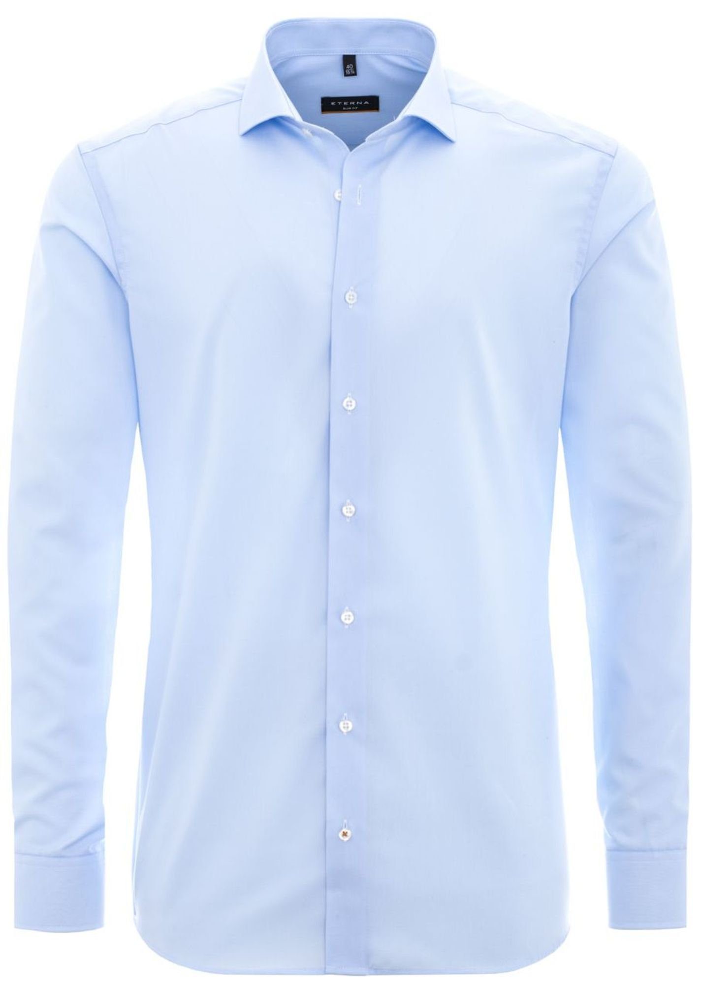 Eterna Langarmhemd Slim Fit Einfarbig Hellblau (10) | Businesshemden