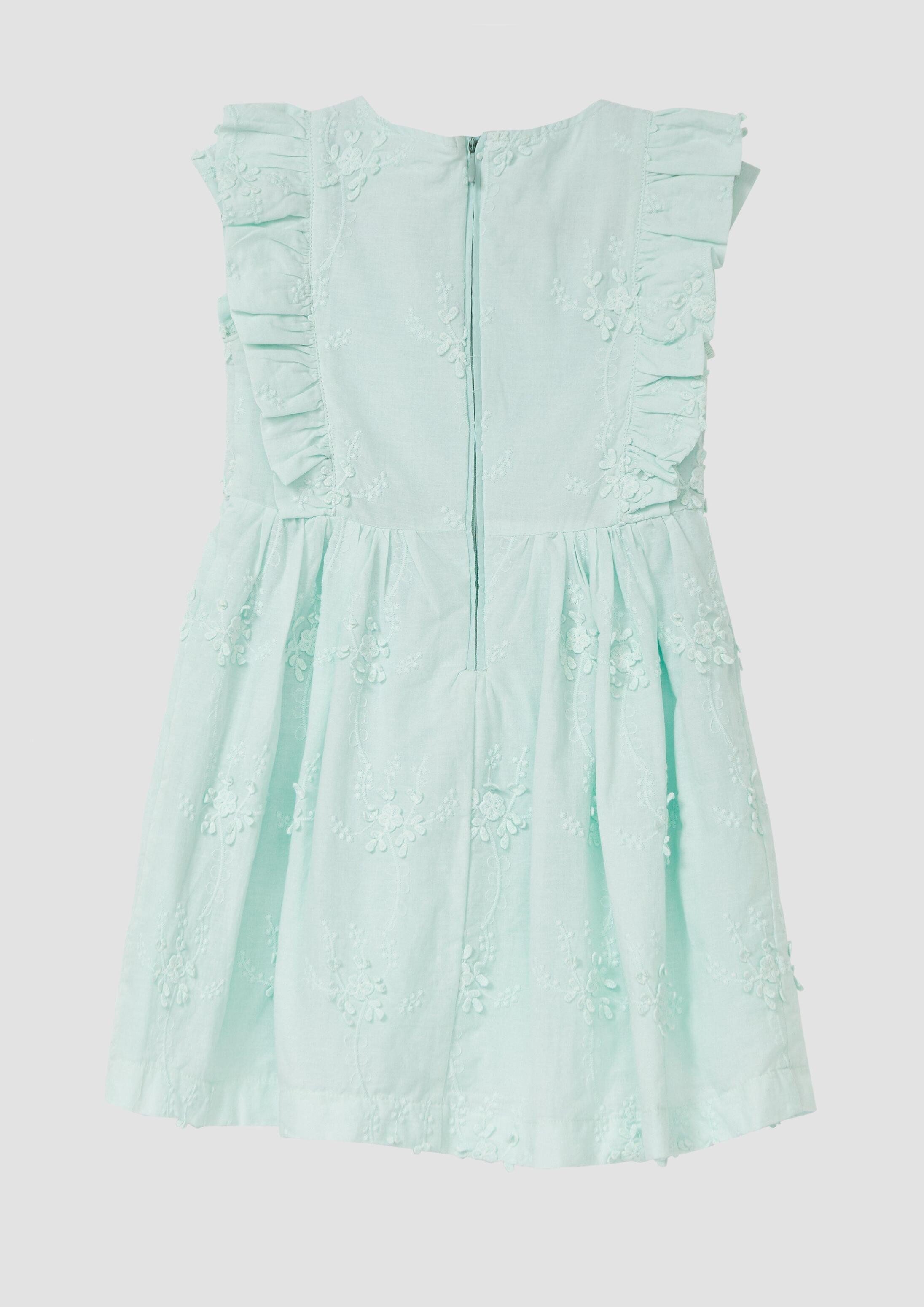 s.Oliver Minikleid Kleid Kurzes Kleid mit Flügelärmeln und floraler Stickerei