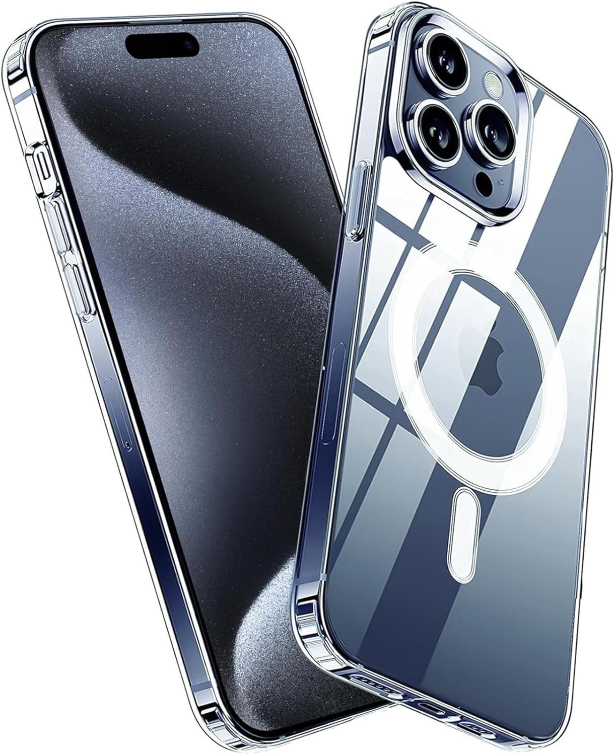 MSM Handyhülle Hülle für Apple iPhone 15 Pro / Max Hard Schutz MagSafe KLAR – Bild 2 von 5