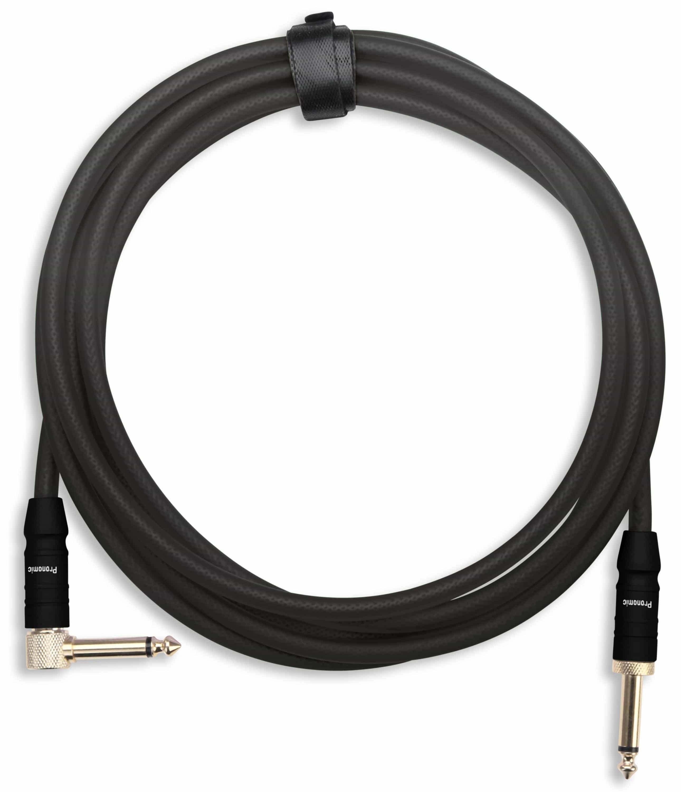 Pronomic INST-A-3 Klinkenkabel 3 m Instrumentenkabel, 6,3mm Klinke, 6,3mm Klinke (300 cm), 24 Karat vergoldet, flexibler und robuster Außenmantel