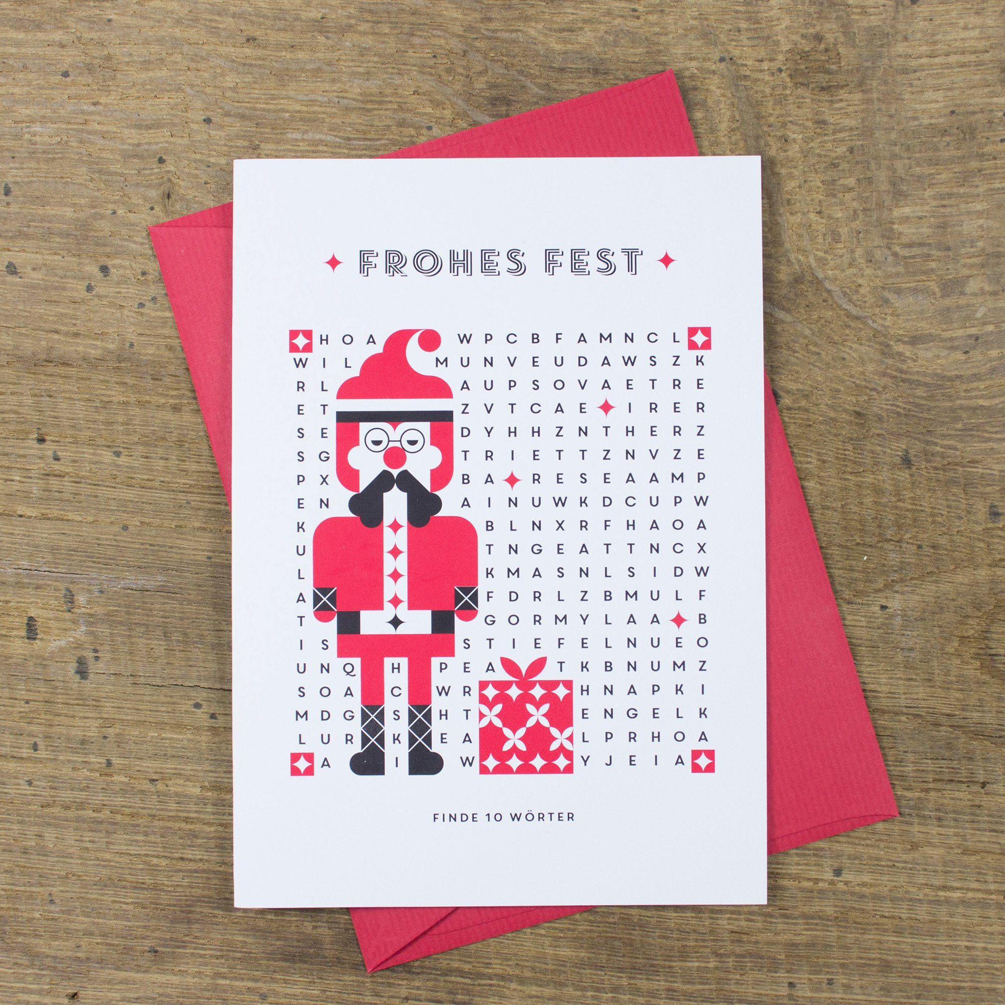 Weihnachtsmann Grußkarten (Umschlag in Bow Rot) & Grußkarte Hummingbird
