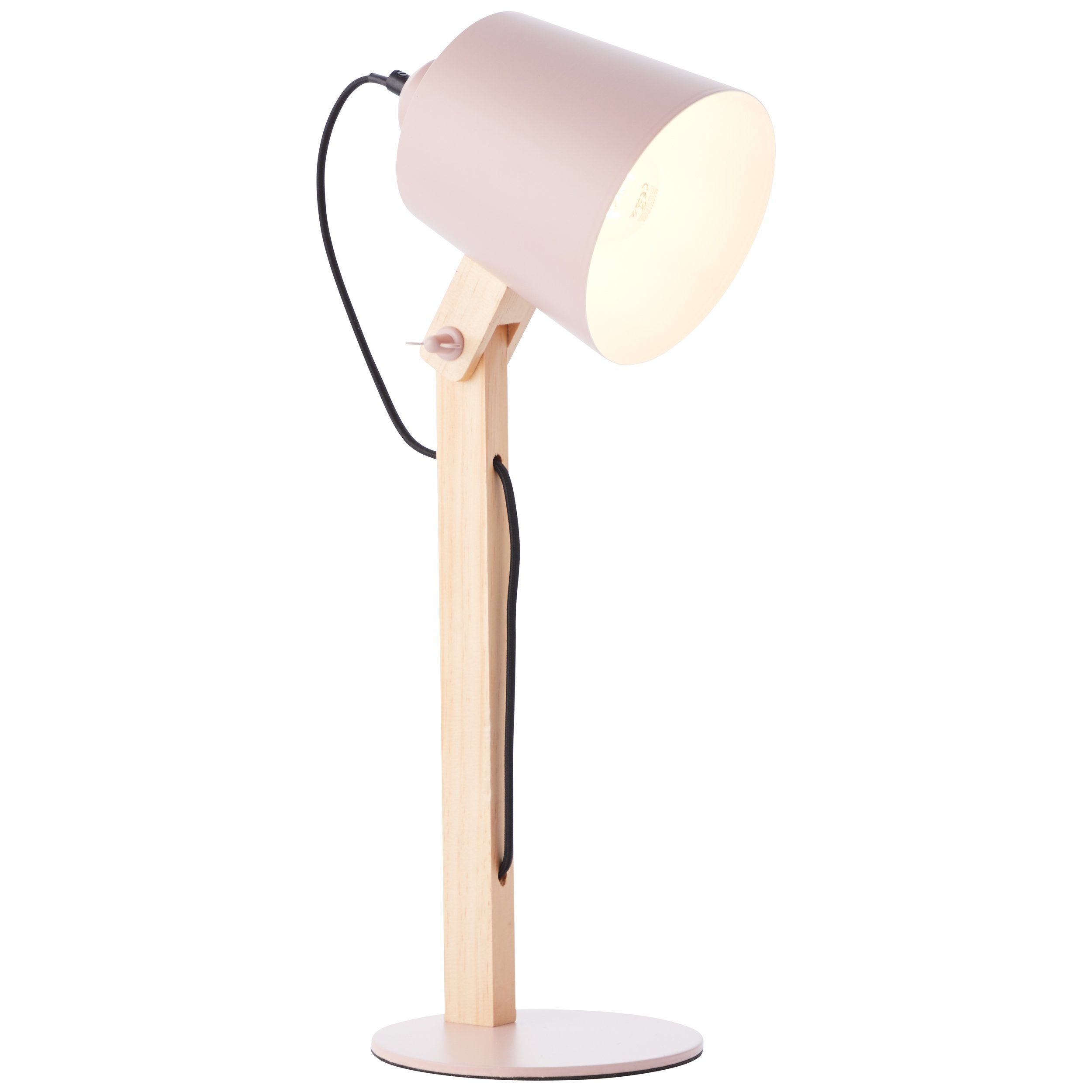 cm Lightbox Leuchtmittel, Metall/Holz schwenkbar, E27, Tischleuchte, 44 W, Schreibtischlampe, 30 Höhe, max. ohne