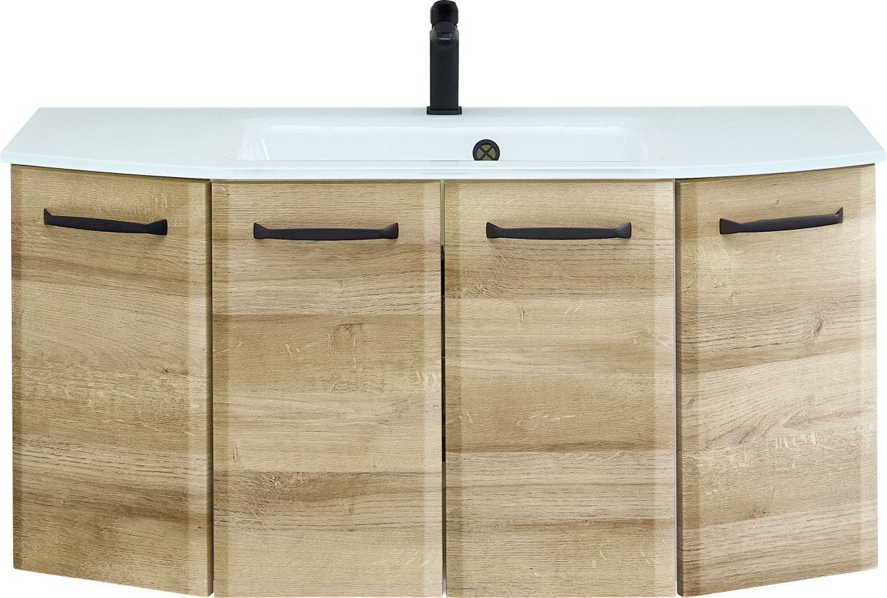 PELIPAL Badmöbel-Set Pelipal Badmöbel-Set Aachen Riviera Eiche 112 cm