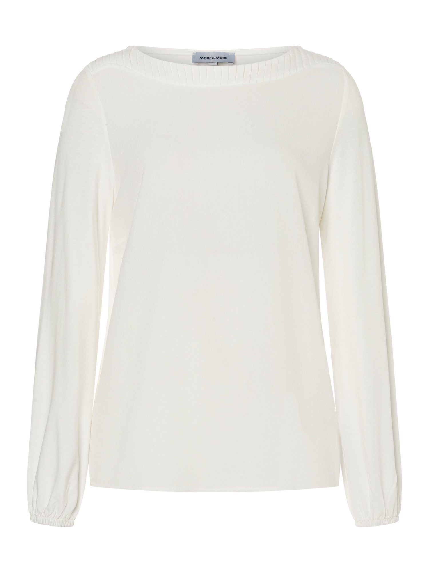MORE&MORE Klassische Bluse elegantes Blusenshirt, Materialmix