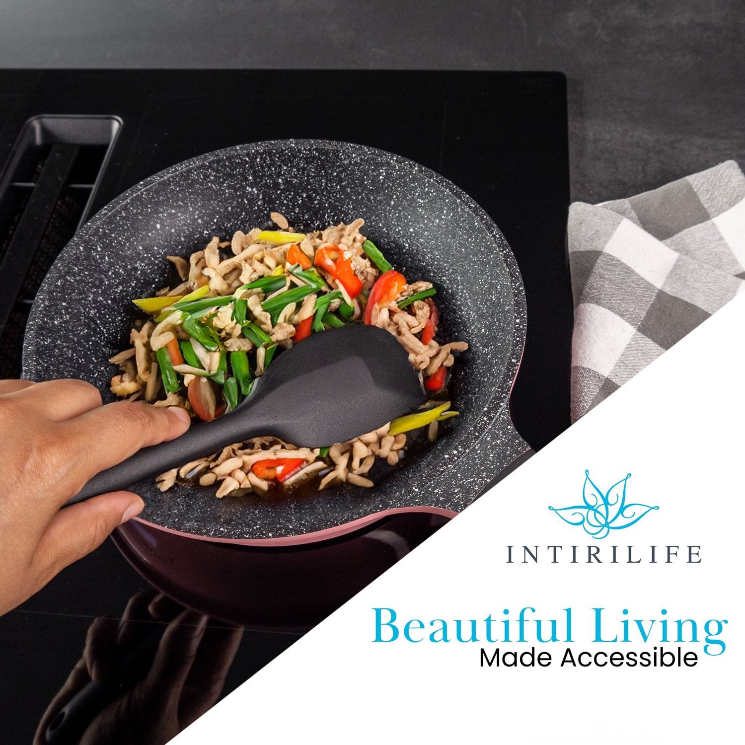 Intirilife Kochbesteck-Set (6-tlg), 6-teiliges Silikon Spaten Antihaft Silikon Spatel Set Backutensilien