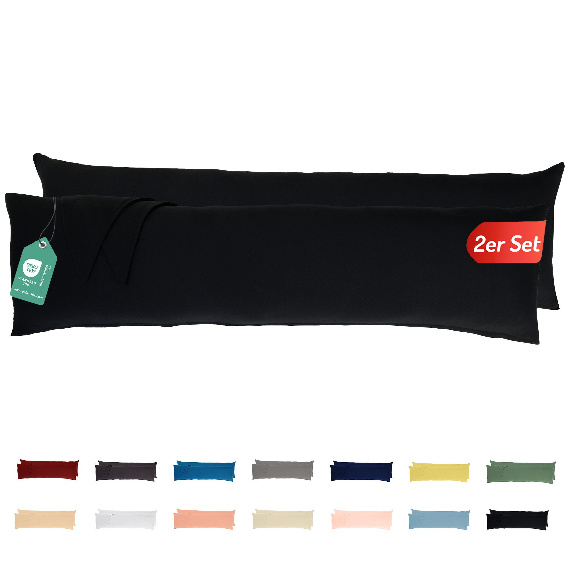 livessa Kissenbezug 2er Set Kissenbezug Kissenhülle Baumwolle Jersey Reißverschluss weich, %100 Baumwolle Jersey Stoff 140 g/m², Ultra Weich und Atmungsaktiv