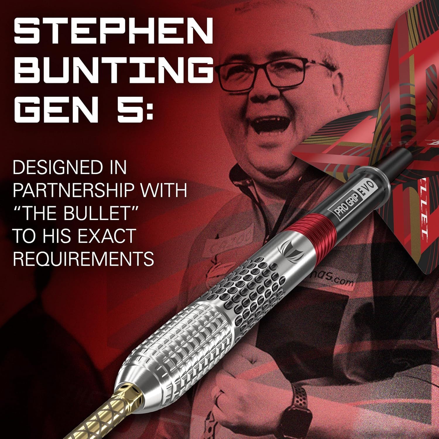 TARGET DARTS Dartpfeil Stephen Bunting Gen 5 95% Wolfram Steeltip 22gr, inklusive Swiss Point
