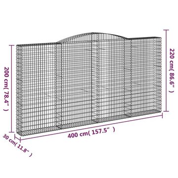 vidaXL Blumentopf Gabionen mit Hochbogen 8 Stk. 400x30x200/220cm Verzinktes Eisen (8 St)