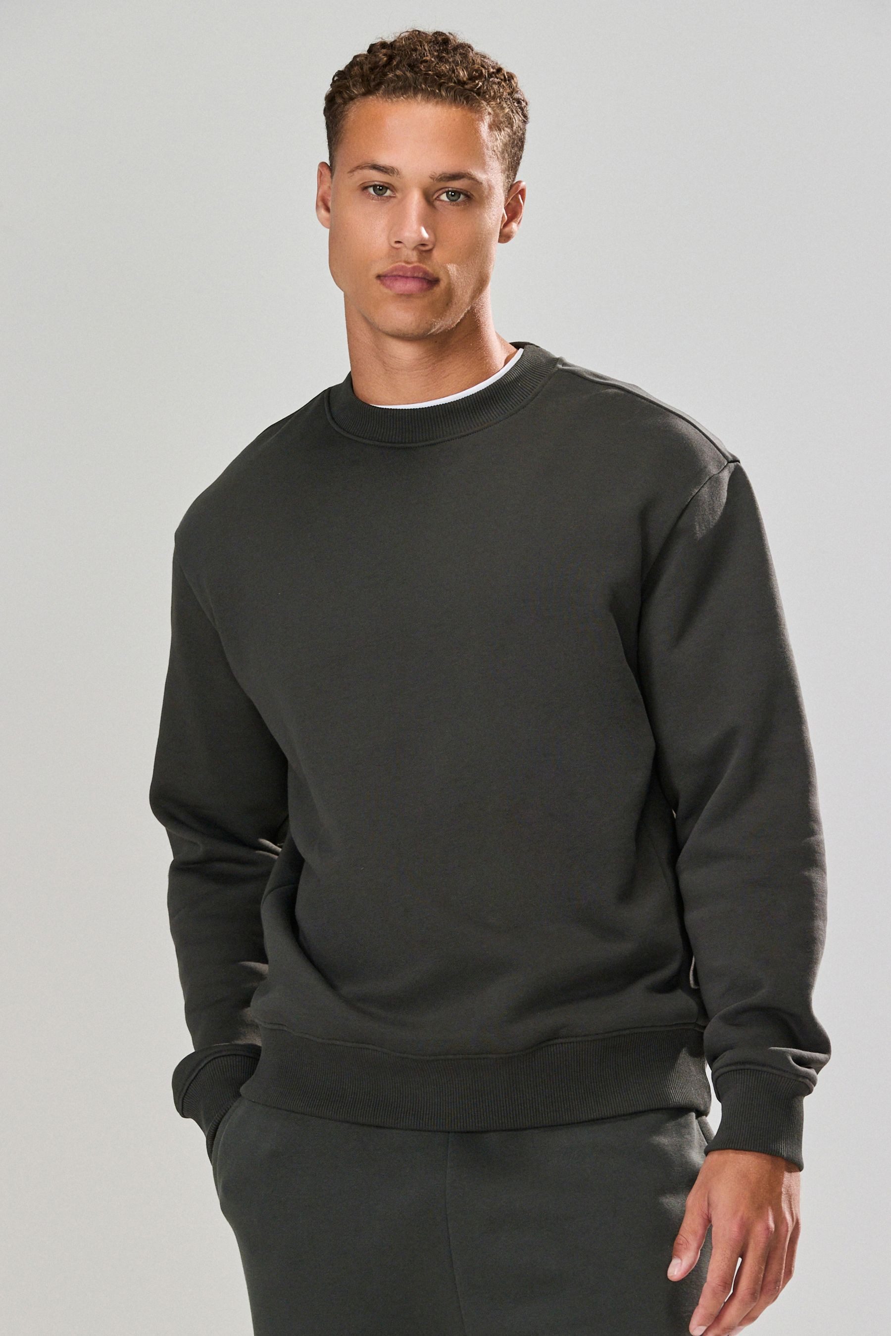 Next Sweater Schweres Regular Fit Rundhalssweatshirt (1-tlg) – Bild 4 von 5