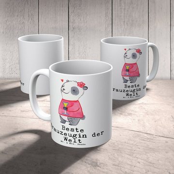 Mr. & Mrs. Panda Tasse Panda Beste Trauzeugin der Welt - Weiß - Geschenk, Kaffeetasse, Standesamt, Kaffeebecher, Geburtstagsgeschenk, JGA, Dankeschön, Becher, Mitbringsel, Keramik