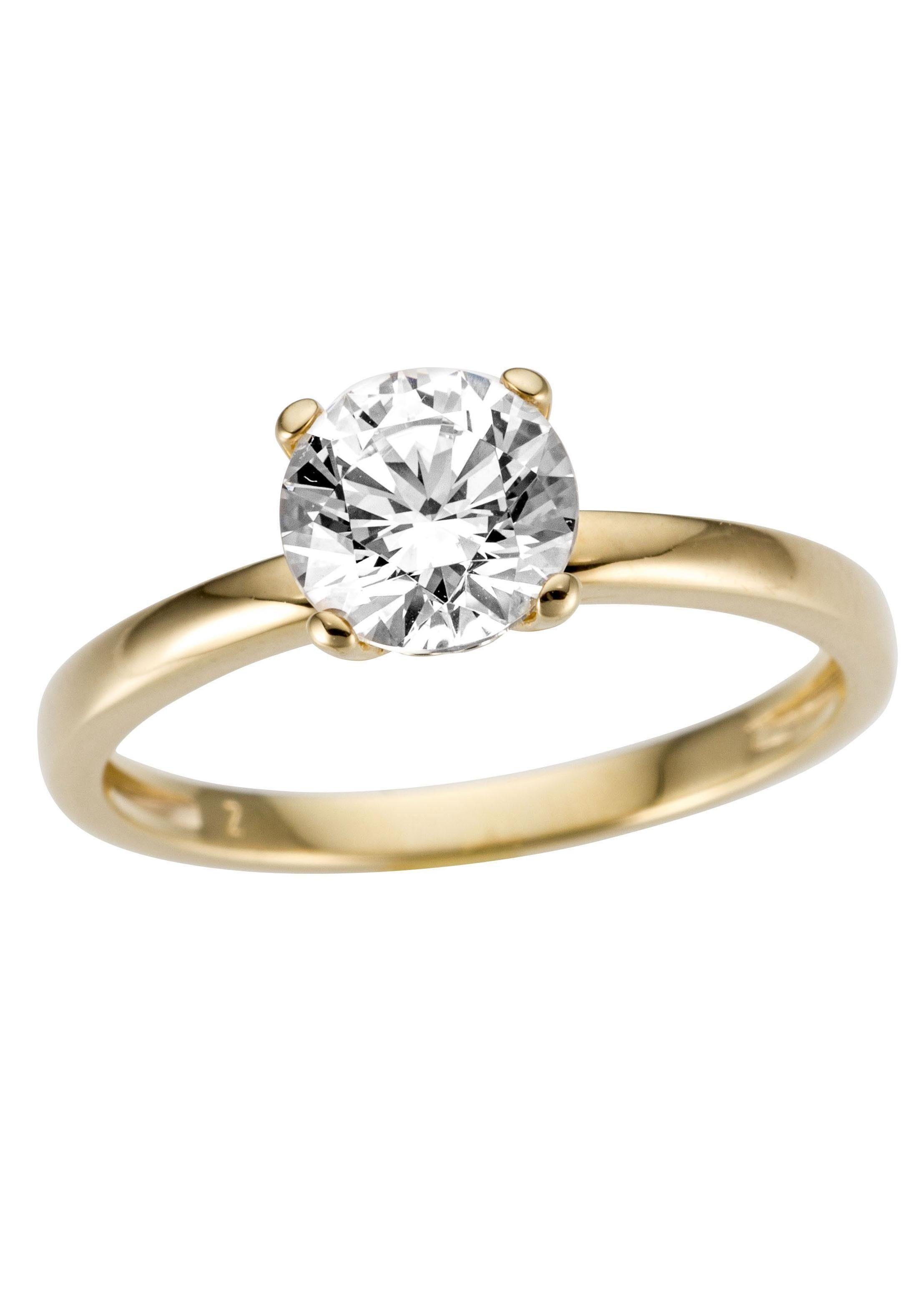 Firetti Goldring Schmuck Geschenk Gold 333 Damenring Verlobungsring Goldring Solitär, mit Zirkonia (synth)