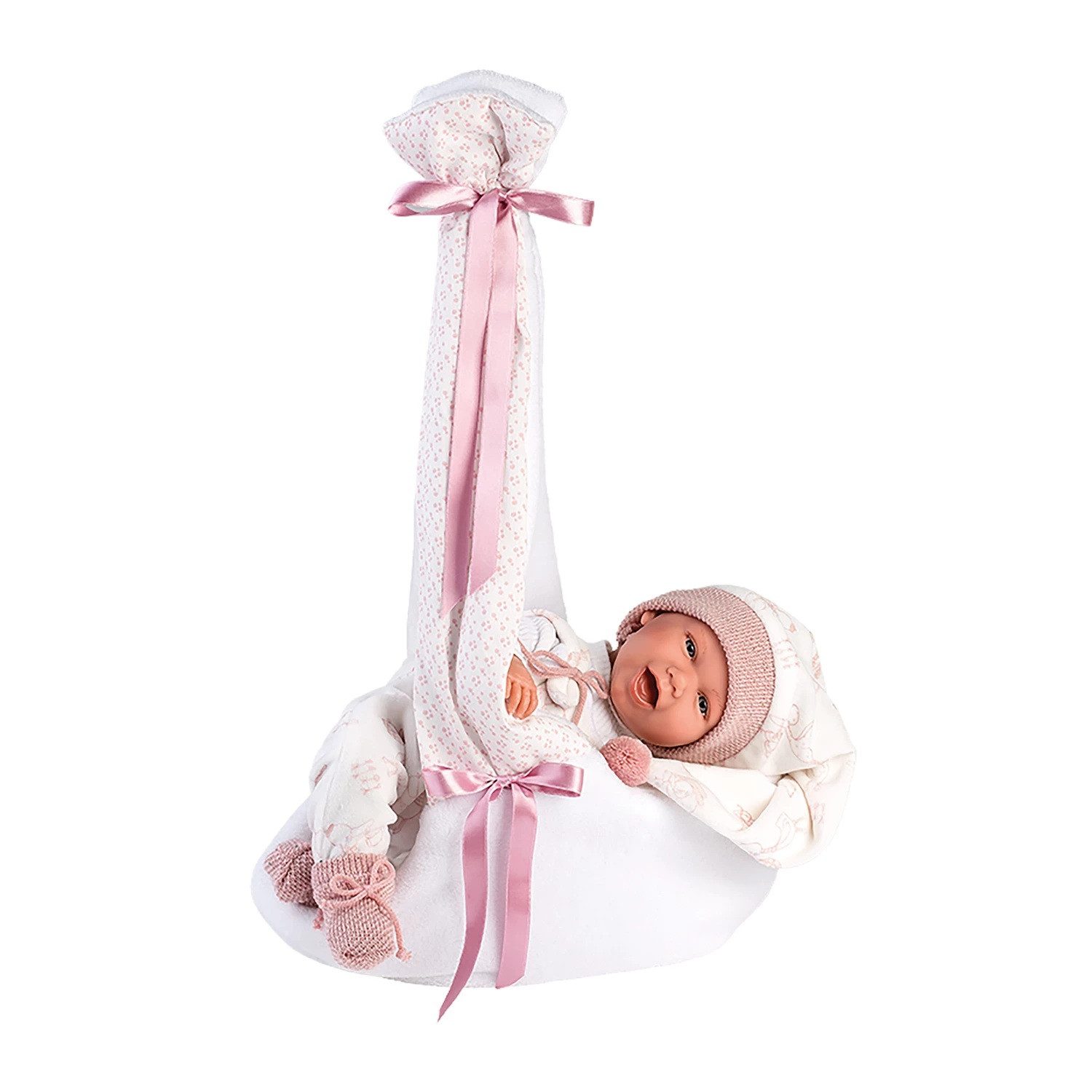 Llorens Babypuppe mit Hängewiege rosa 42cm