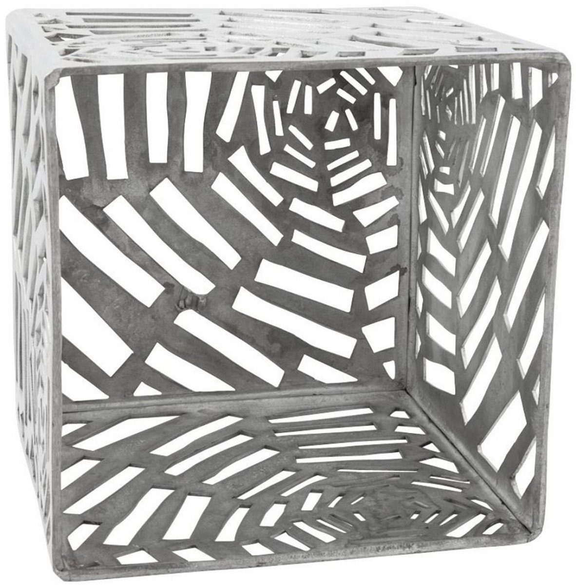 - Casa Würfelform Moderner 37 Silber Beistelltisch Aluminium x Wohnzimmermöbel cm - in x Tisch Beistelltisch Padrino H. 37 37