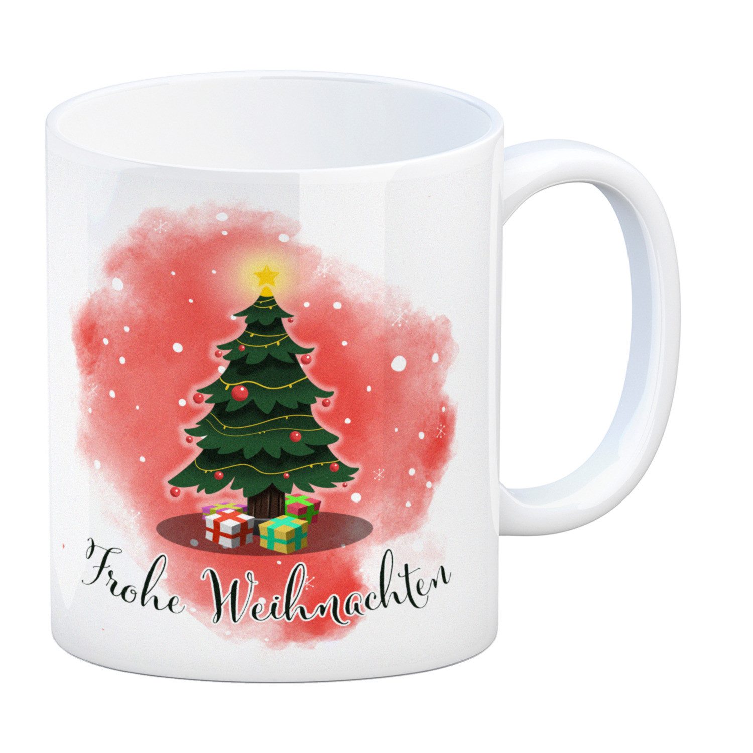 Tasse Frohe Weihnachten Kaffeebecher mit andächtigem Weihnachtsbaum