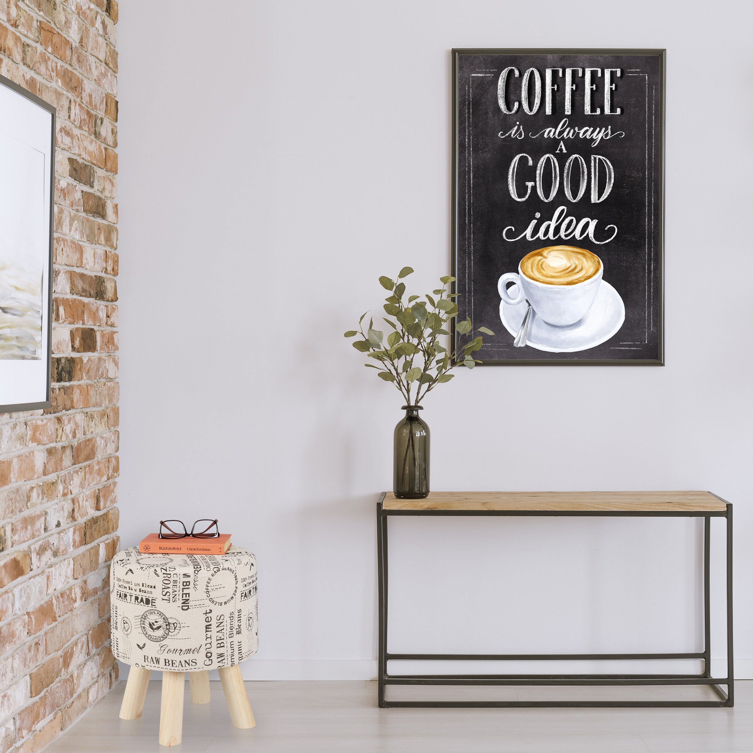 relaxdays Sitzhocker Runder Sitzhocker mit Stoffbezug günstig online kaufen