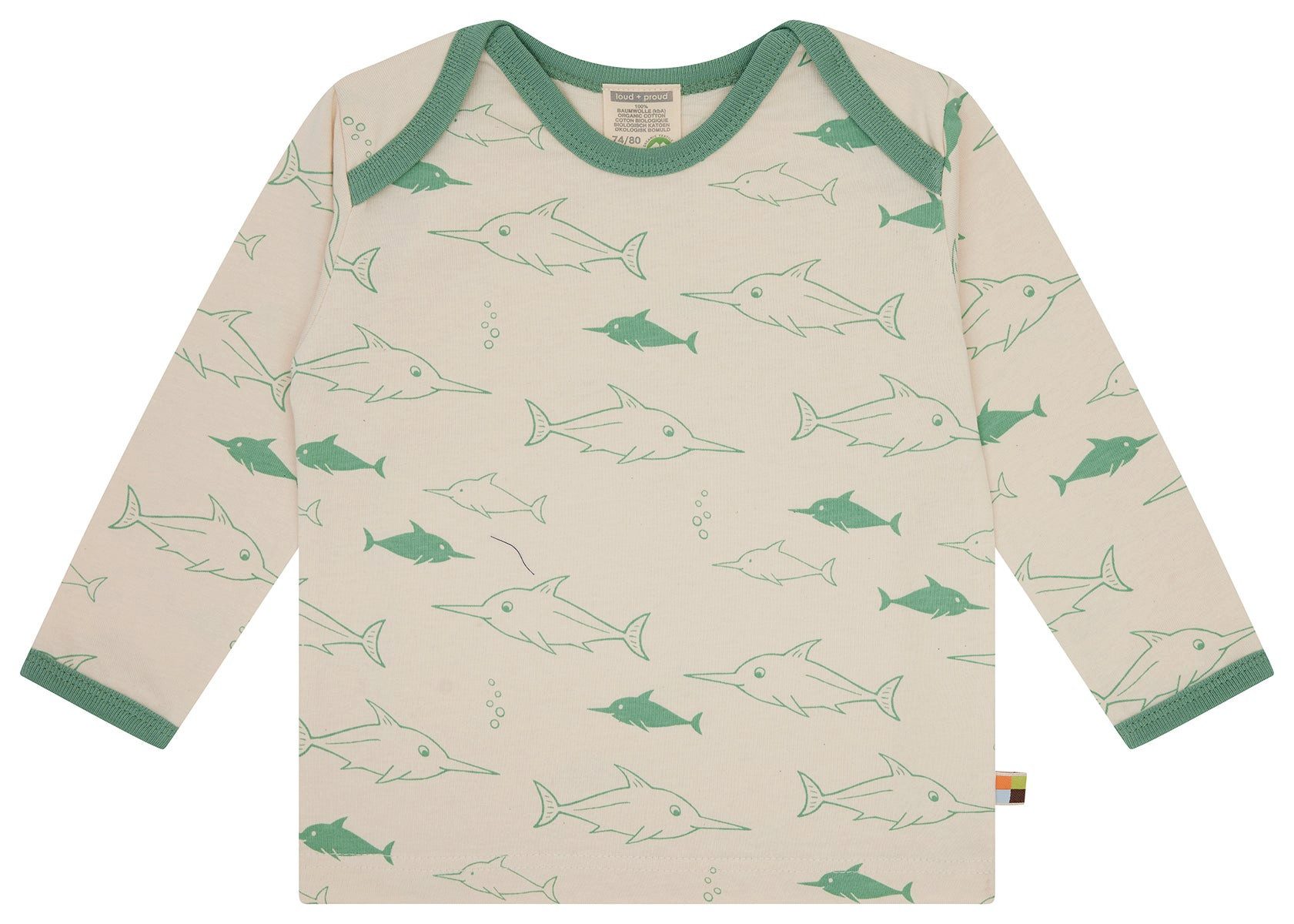 loud + proud Langarmshirt mit Tierdruck GOTS zertifizierte Biobaumwolle