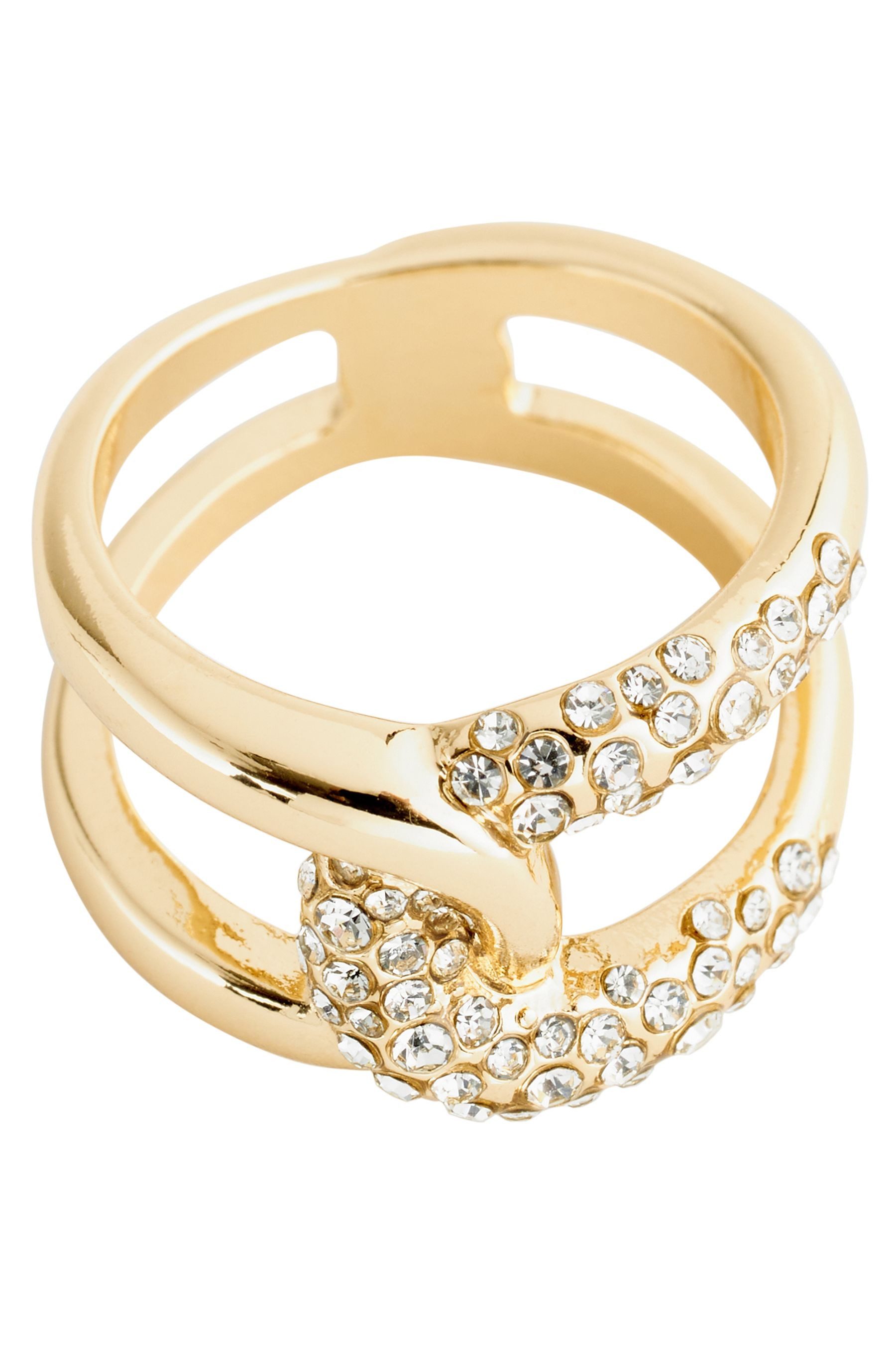 Next Fingerring Funkelnder Interlink-Ring mit Zink (recycelt) (1-tlg)