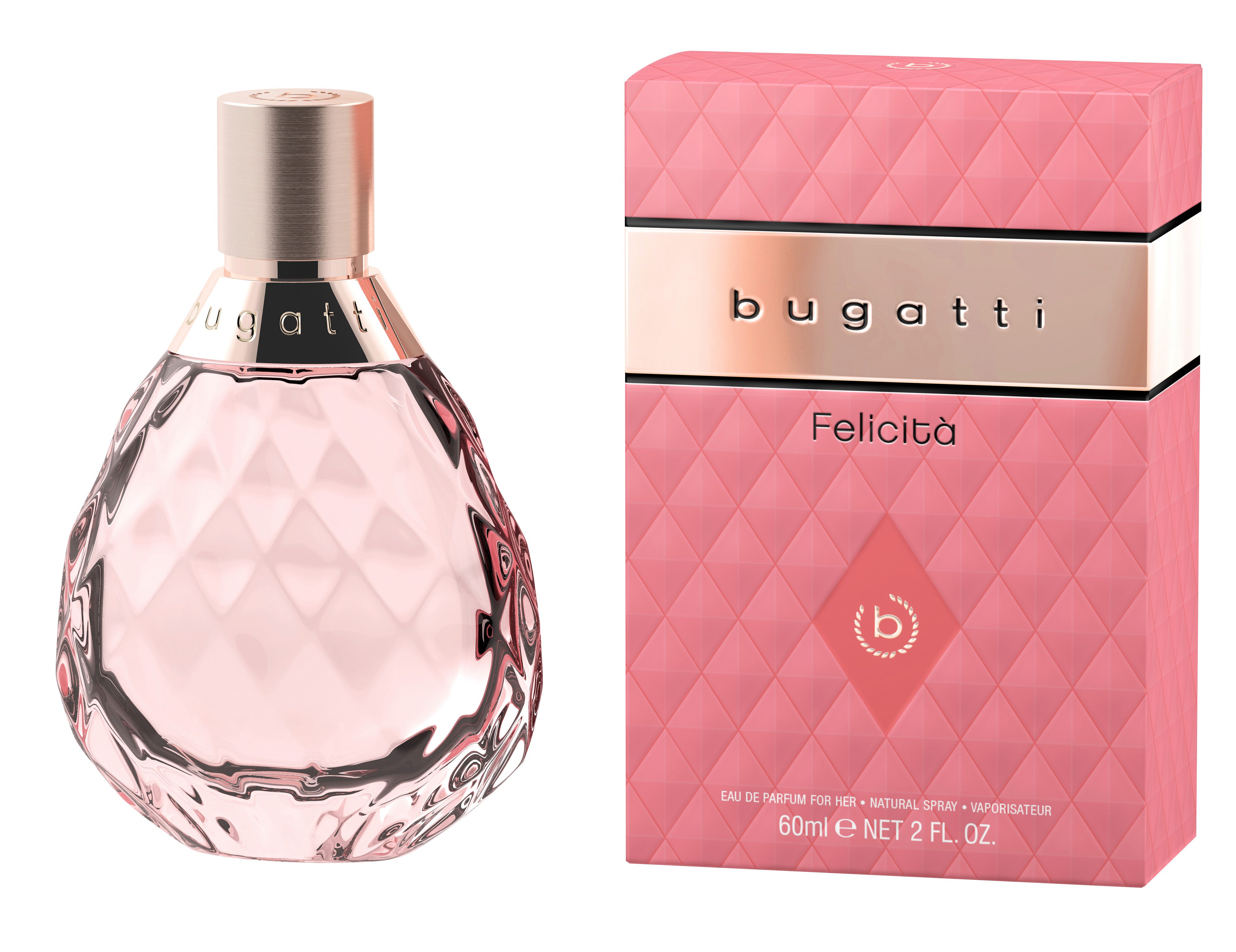 bugatti Eau de Parfum FELICITÁ ROSA, EDP, 60ml, mit floraler Herznote