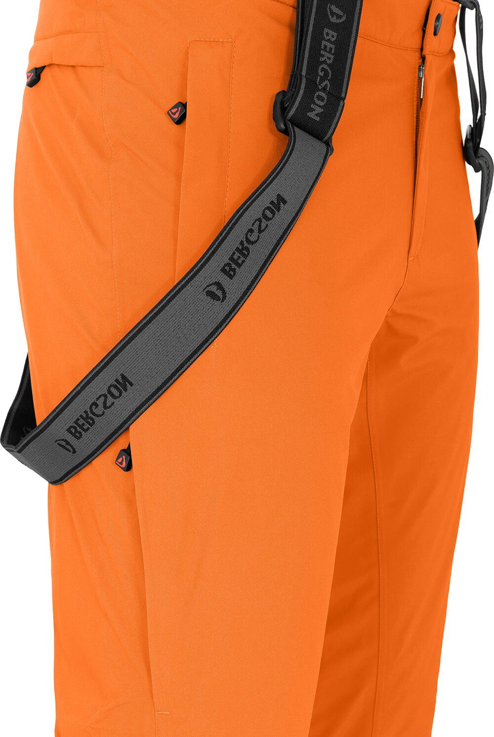 Bergson Skihose light Normalgrößen, unwattiert, Wassersäule, FLEX 20000mm Herren Skihose, orange