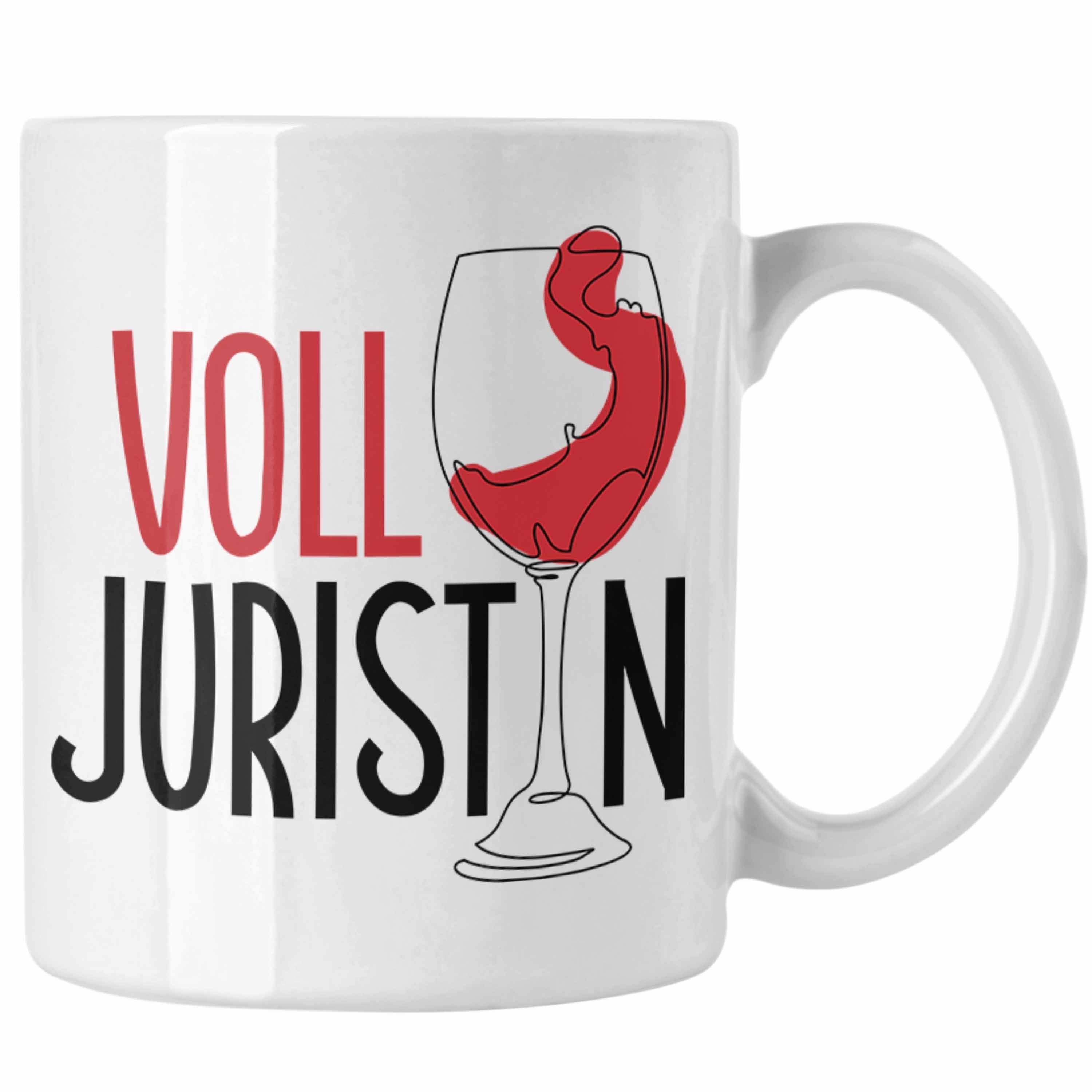 Trendation Tasse Volljuristin Tasse Wein Geschenk Jura Lustiger Spruch Geschenkidee Ju Weiss