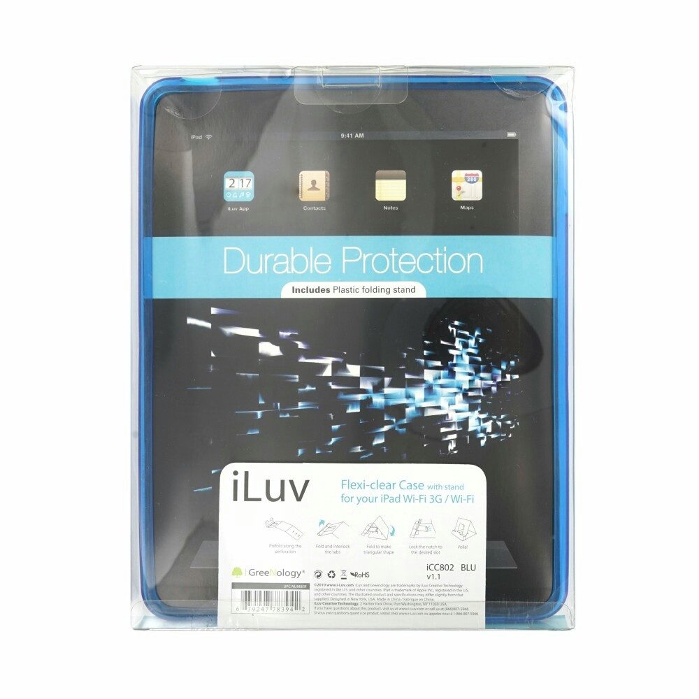 iLuv Handytasche Original Flexi-Clear Handyhülle für iLuv ICC802 Blau Schutz Cover (Bumper)