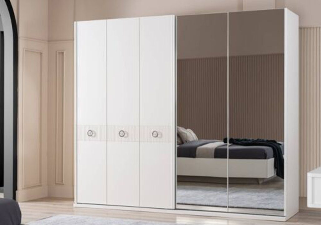 JVmoebel Kleiderschrank Kleiderschrank Made Spiegel In Kleiderschränke Holz Weiß Schränke (Kleiderschrank) Schlafzimmer Europe