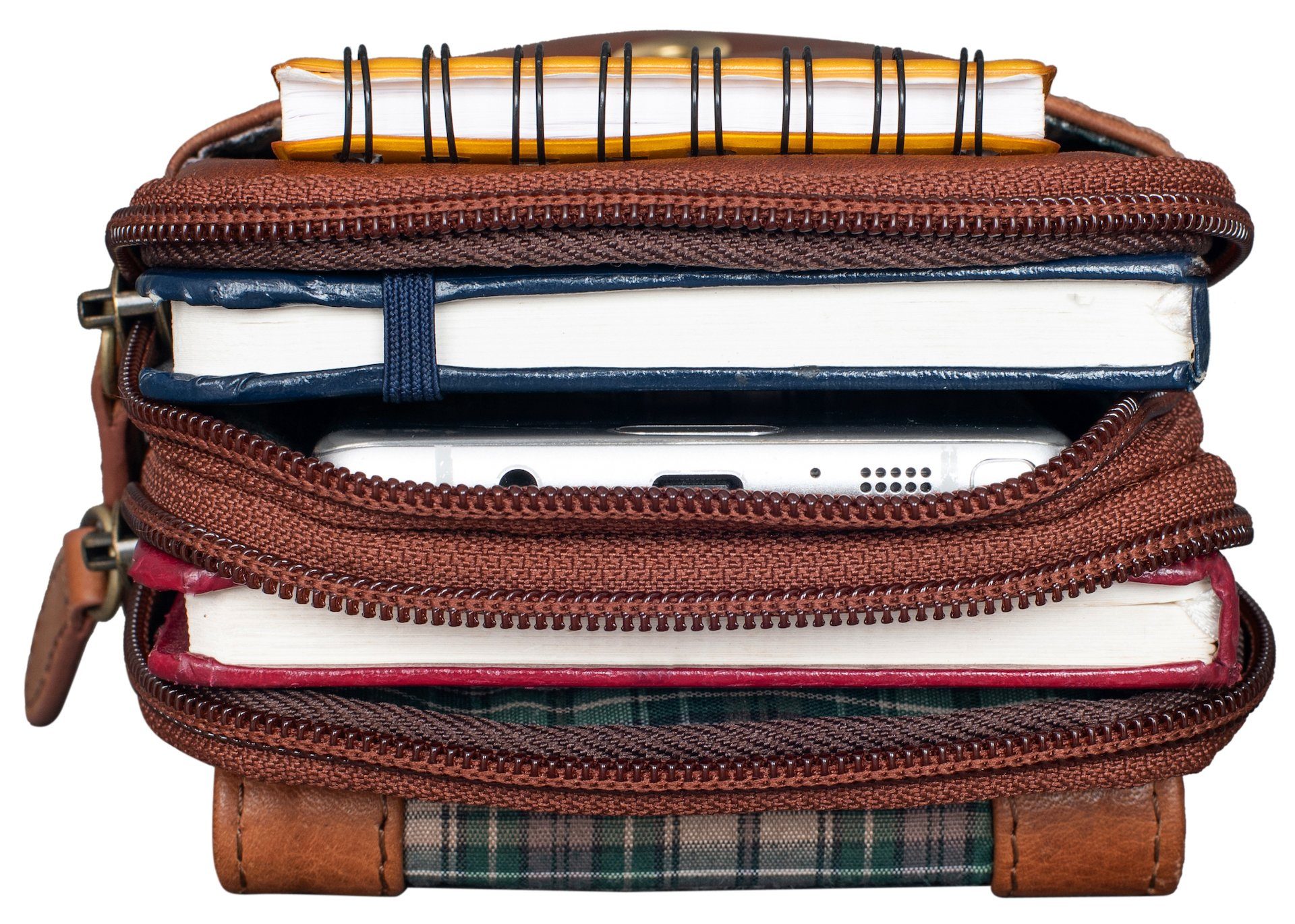 Benthill Gürteltasche Echt Leder Gürteltasche Damen & Herren Hüfttasche Wandertasche, Reißverschlussfach