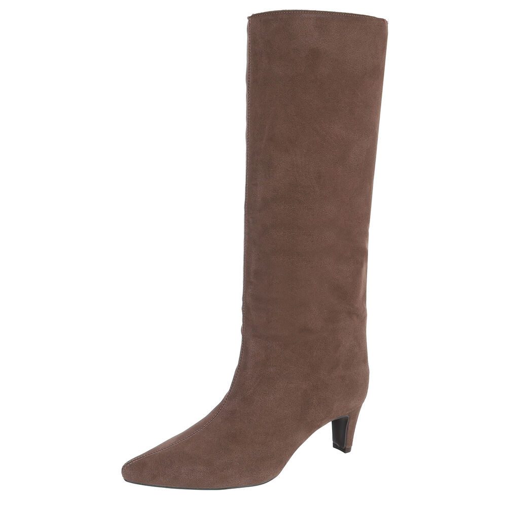 Ital-Design Damenstiefel mit Absatz und hohem Schaft Stiefel (92392494) Pfennig-/Stilettoabsatz Stiefel in Hellbraun